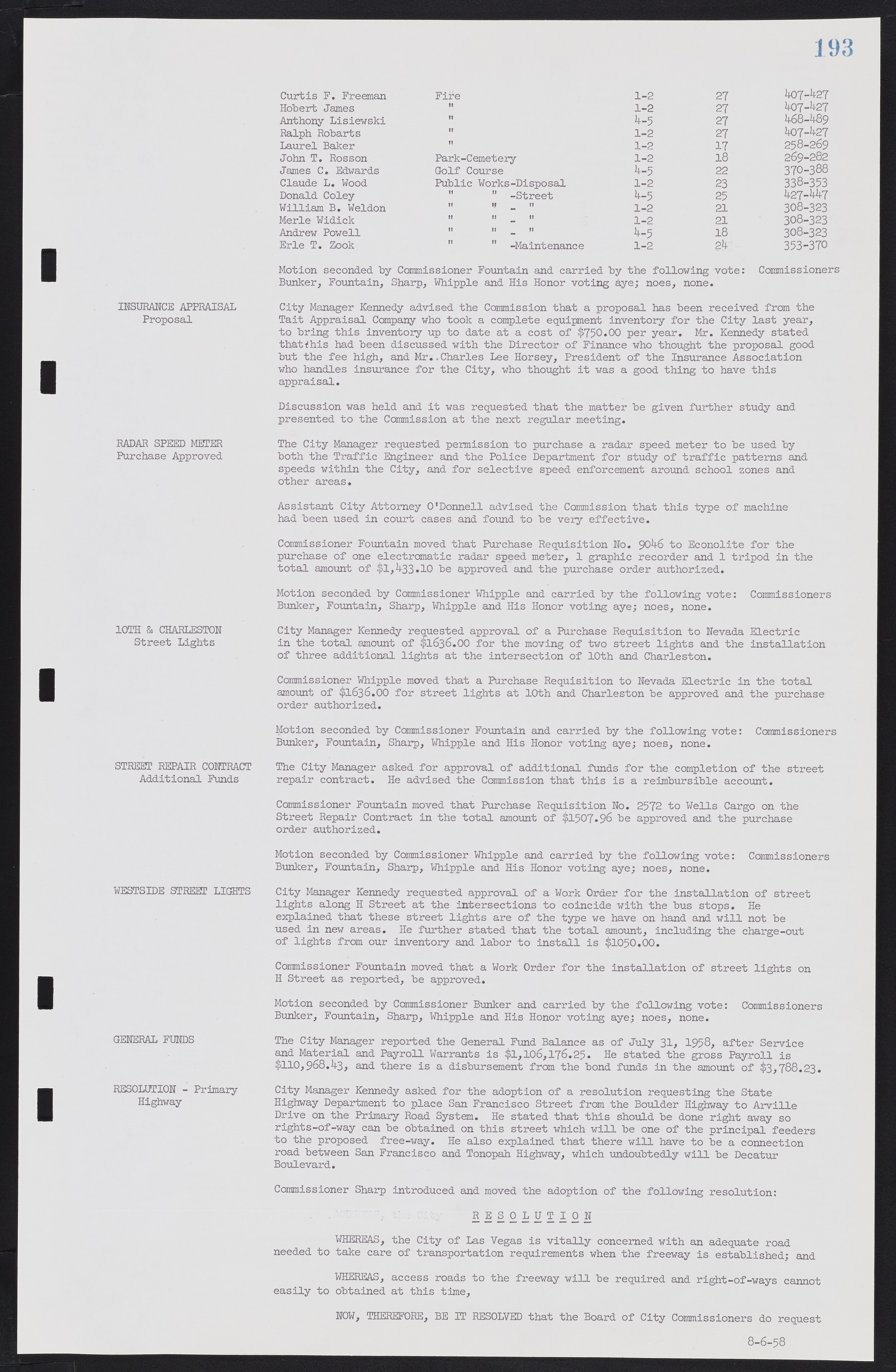 Las Vegas City Commission Minutes, November 20, 1957 to December 2, 1959, lvc000011-197