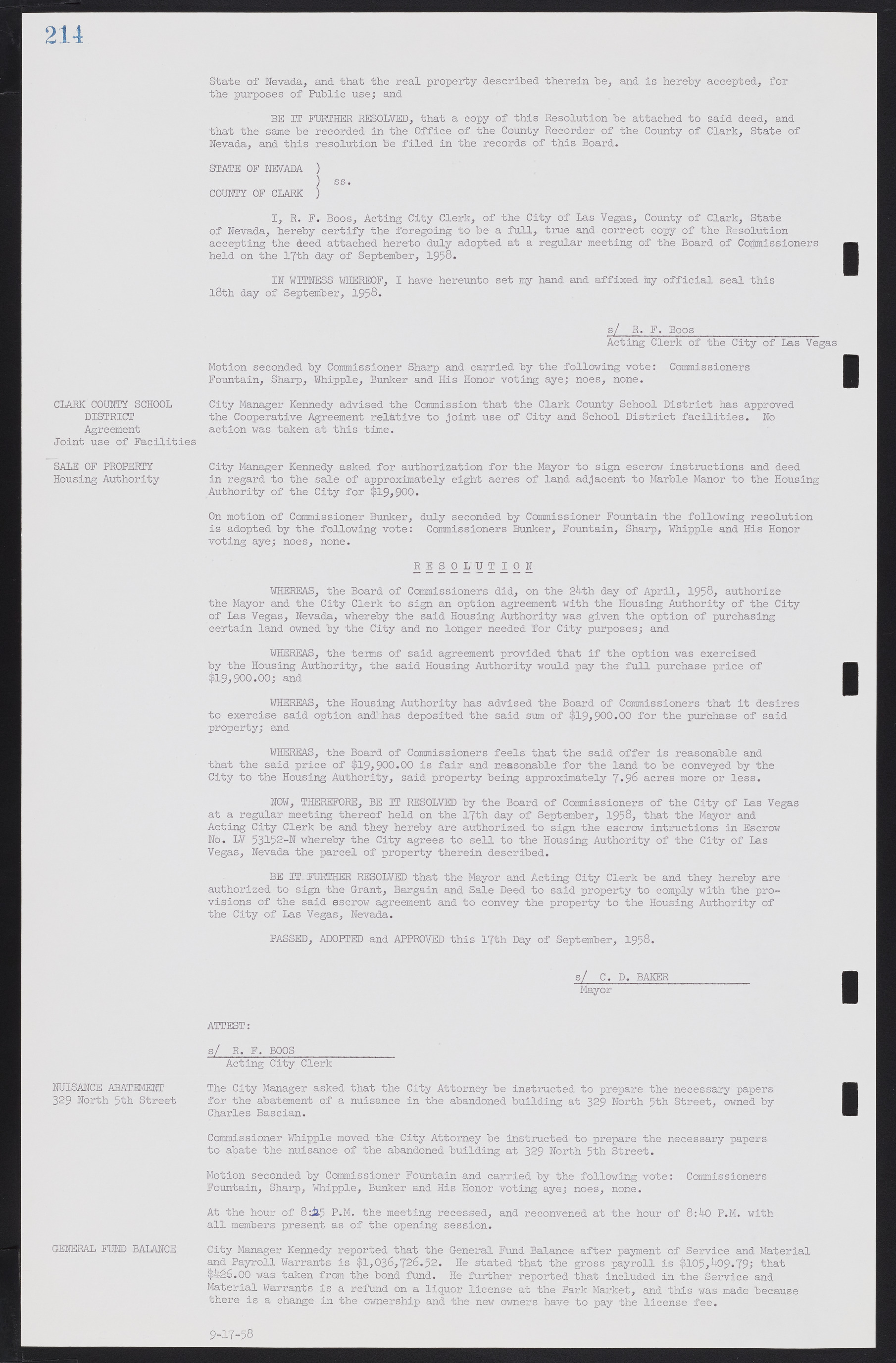 Las Vegas City Commission Minutes, November 20, 1957 to December 2, 1959, lvc000011-218