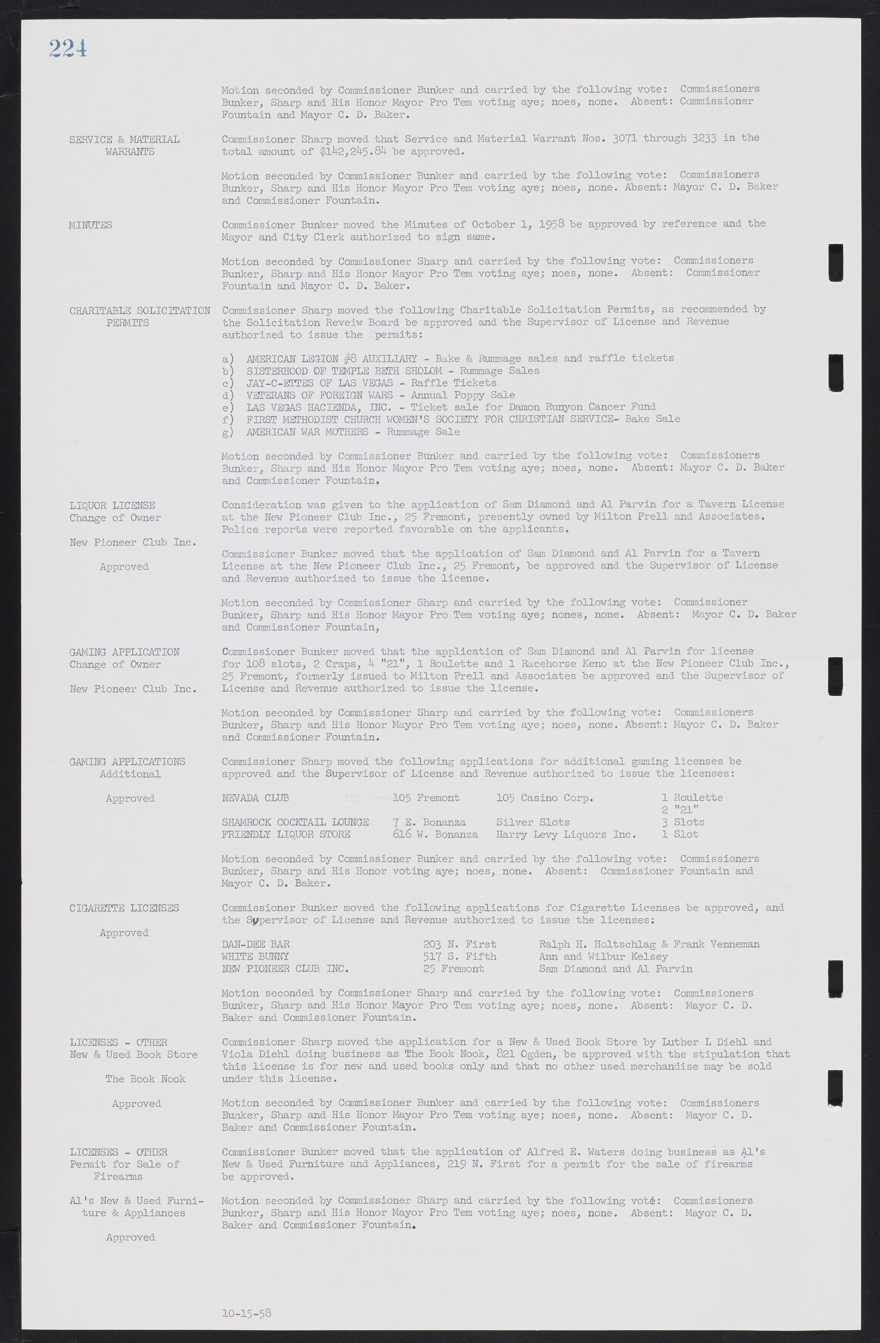 Las Vegas City Commission Minutes, November 20, 1957 to December 2, 1959, lvc000011-230