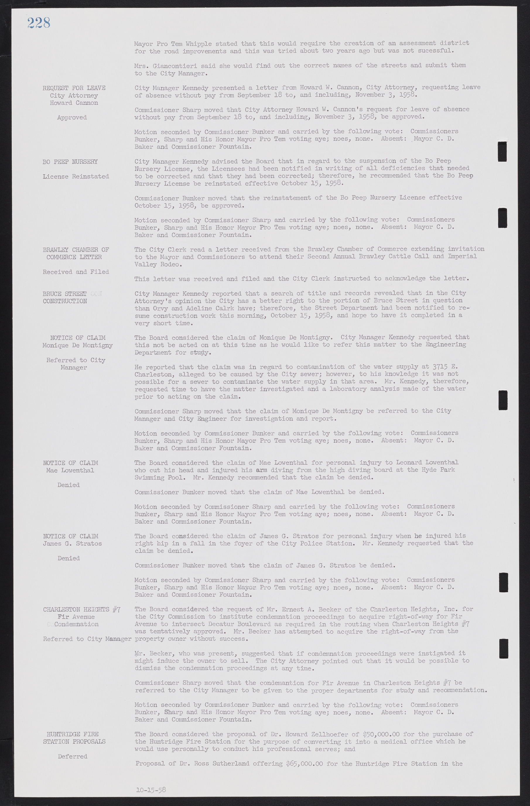 Las Vegas City Commission Minutes, November 20, 1957 to December 2, 1959, lvc000011-234