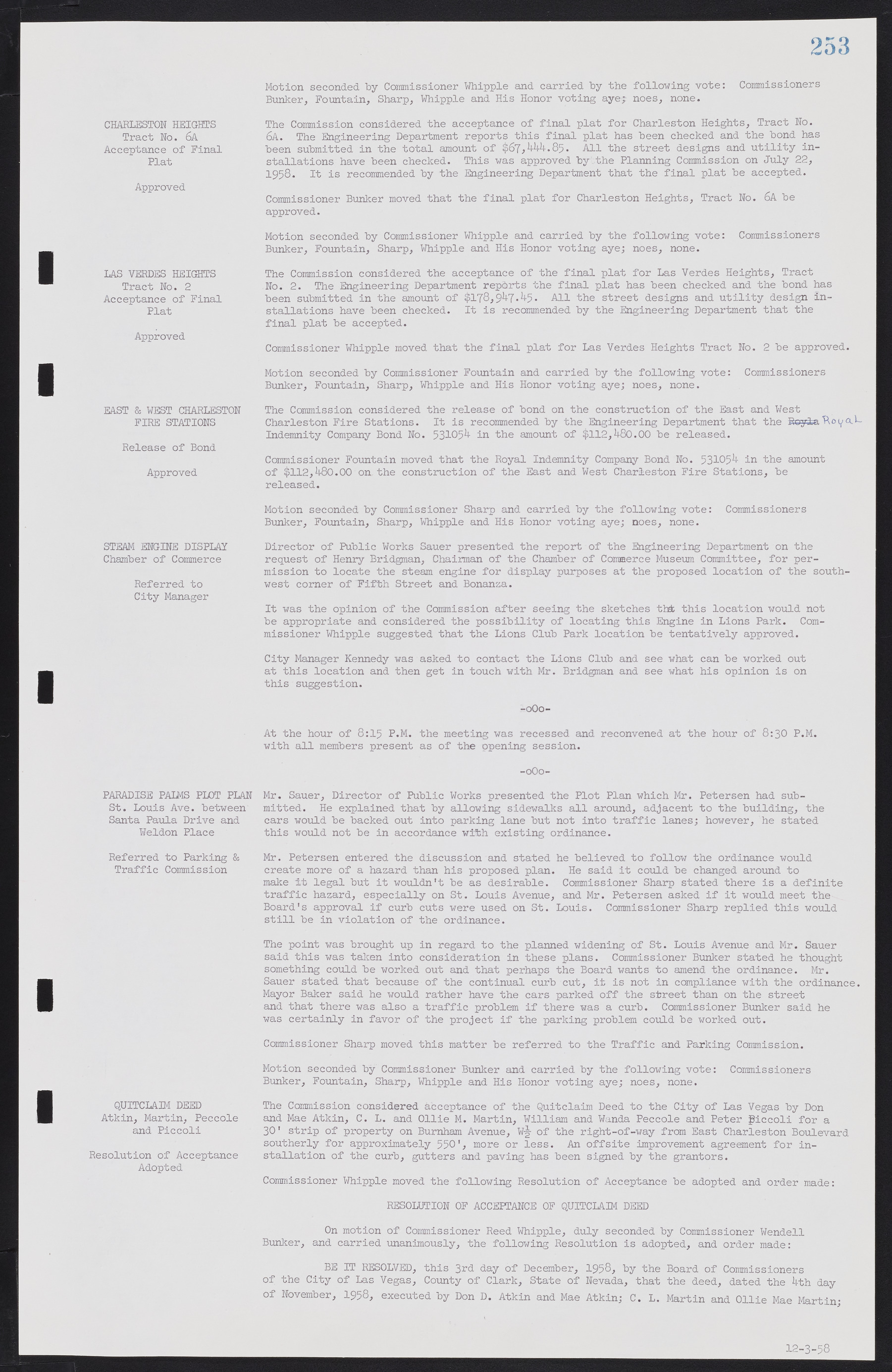 Las Vegas City Commission Minutes, November 20, 1957 to December 2, 1959, lvc000011-261