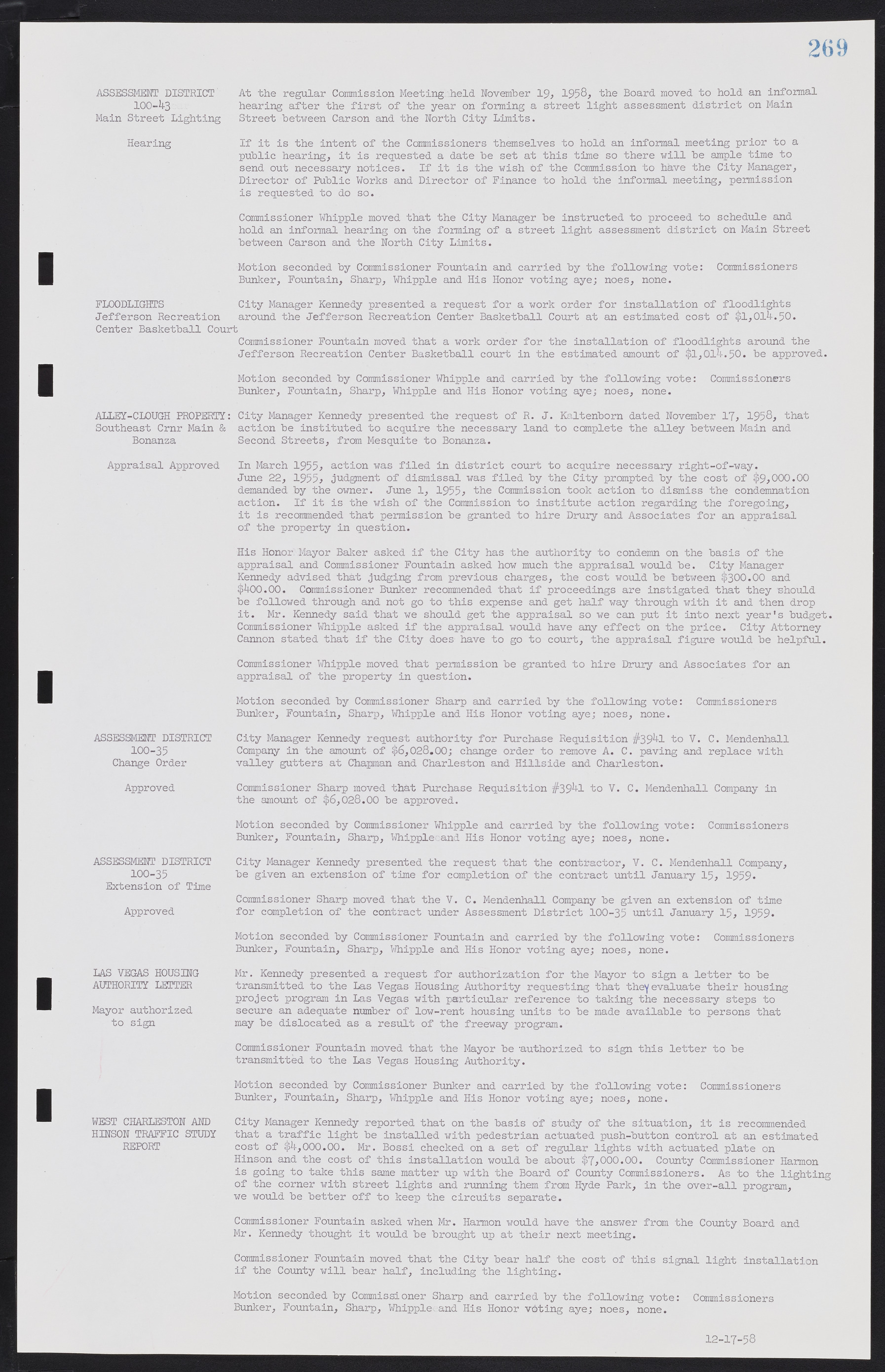 Las Vegas City Commission Minutes, November 20, 1957 to December 2, 1959, lvc000011-277