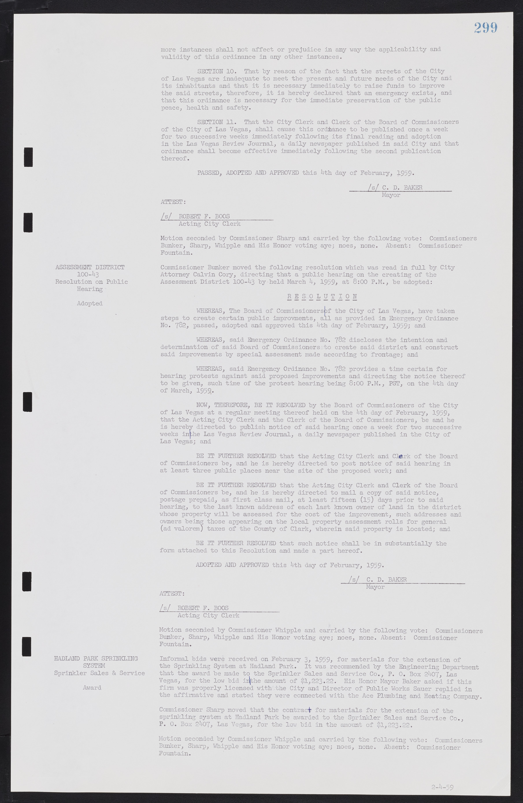 Las Vegas City Commission Minutes, November 20, 1957 to December 2, 1959, lvc000011-307