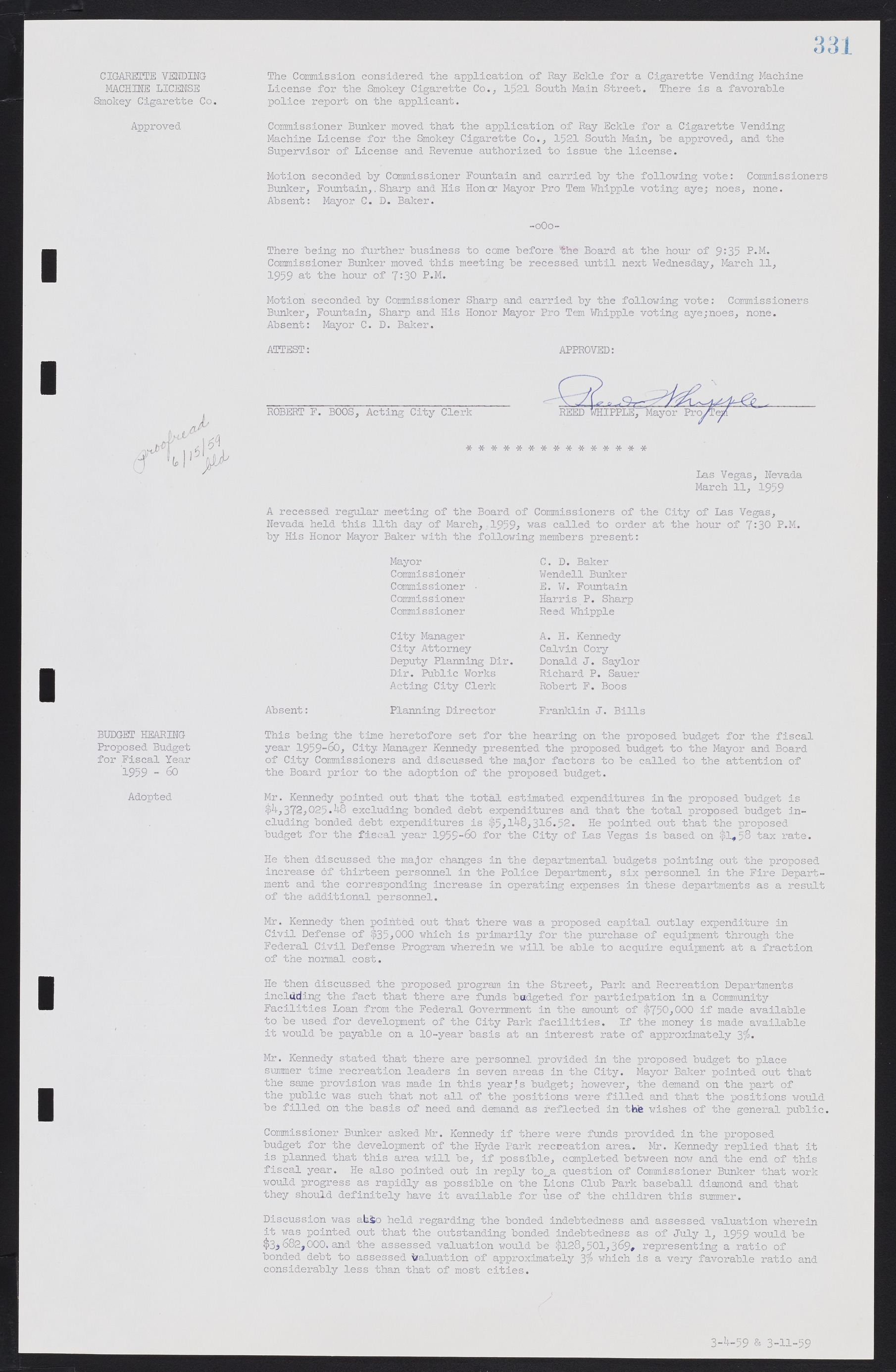 Las Vegas City Commission Minutes, November 20, 1957 to December 2, 1959, lvc000011-339