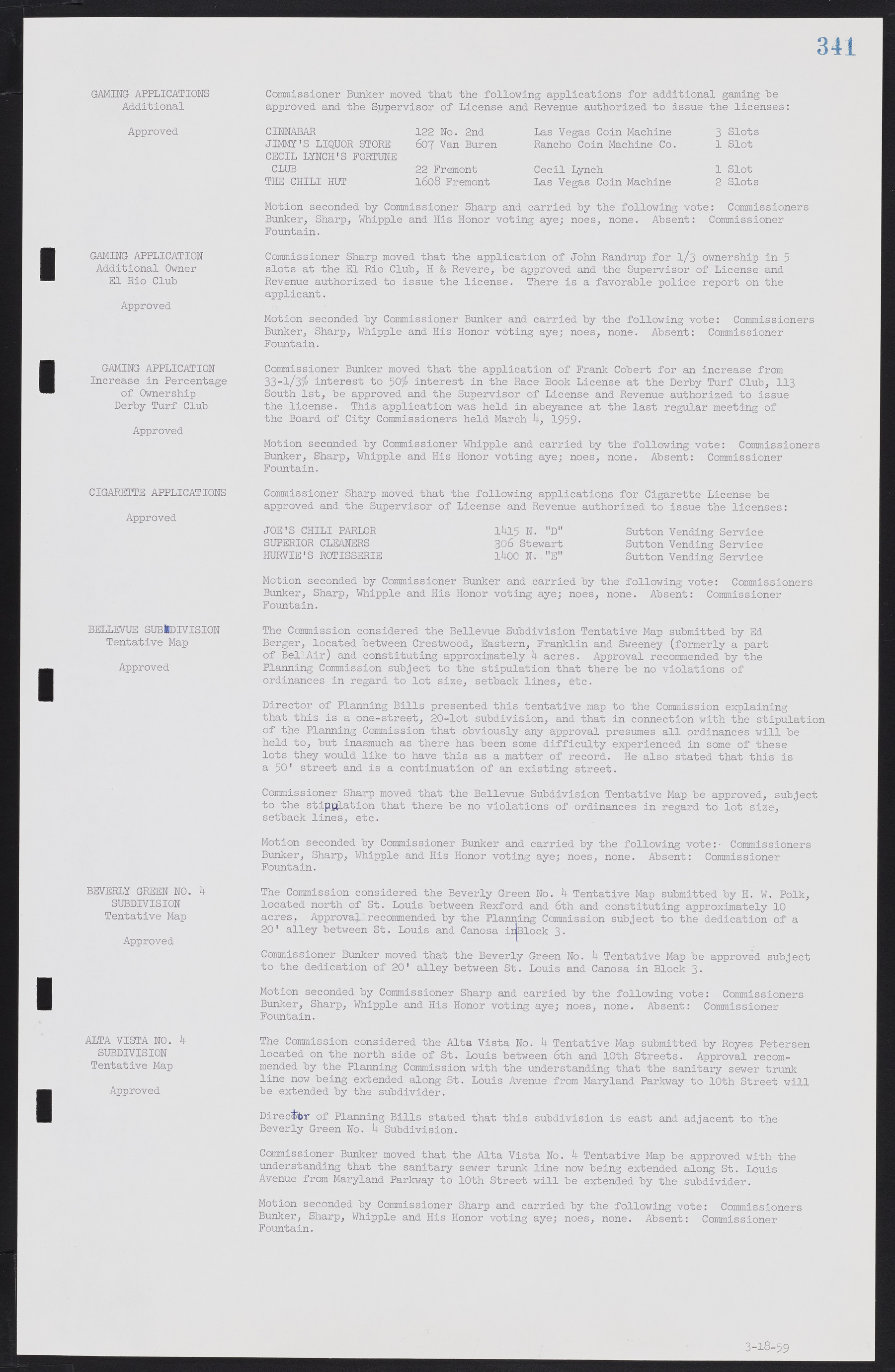 Las Vegas City Commission Minutes, November 20, 1957 to December 2, 1959, lvc000011-349