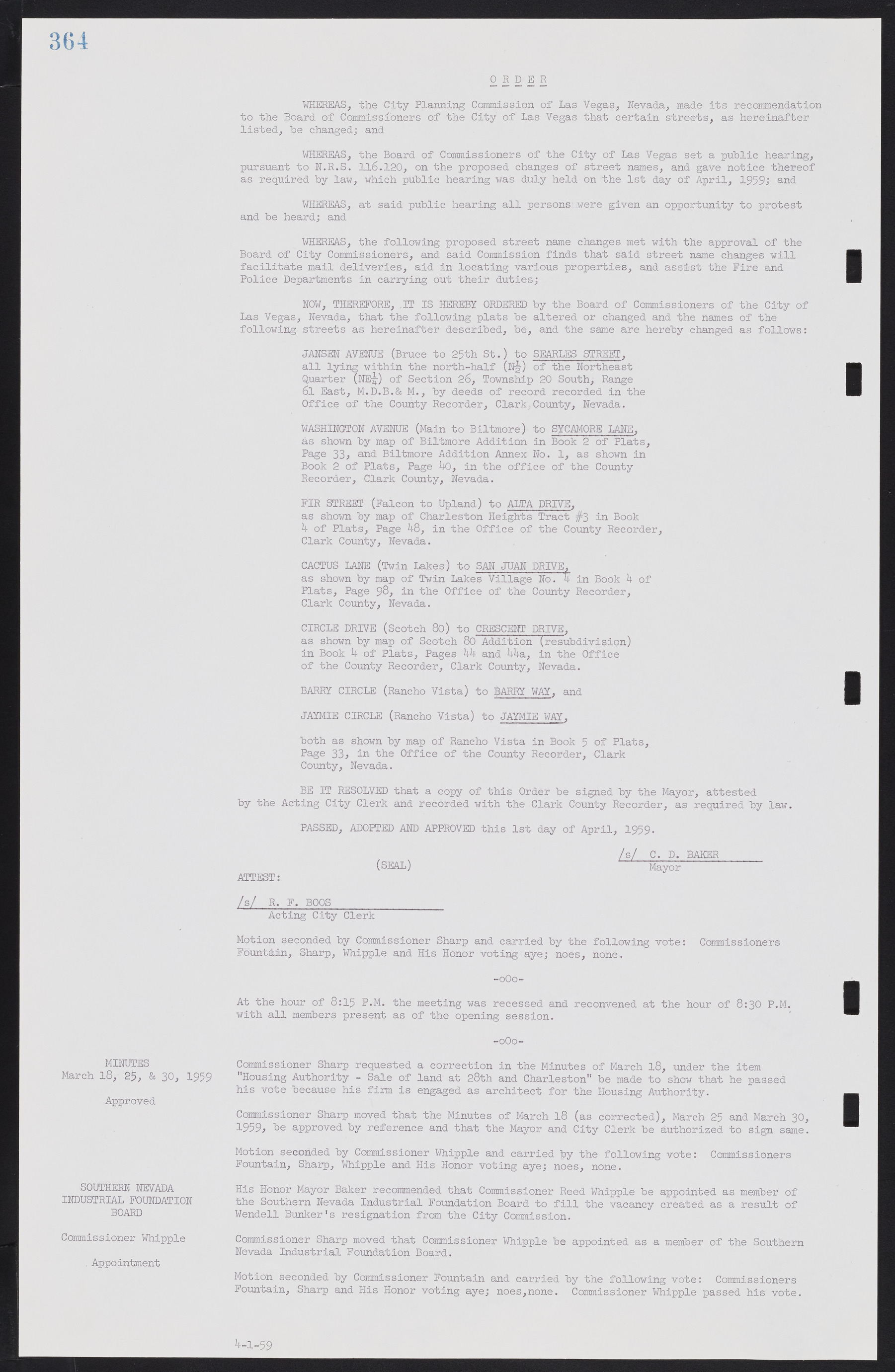 Las Vegas City Commission Minutes, November 20, 1957 to December 2, 1959, lvc000011-400