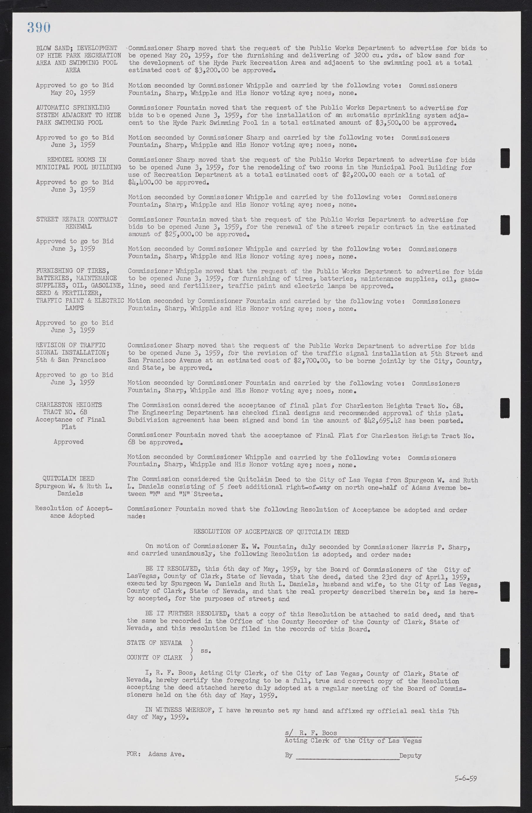 Las Vegas City Commission Minutes, November 20, 1957 to December 2, 1959, lvc000011-426