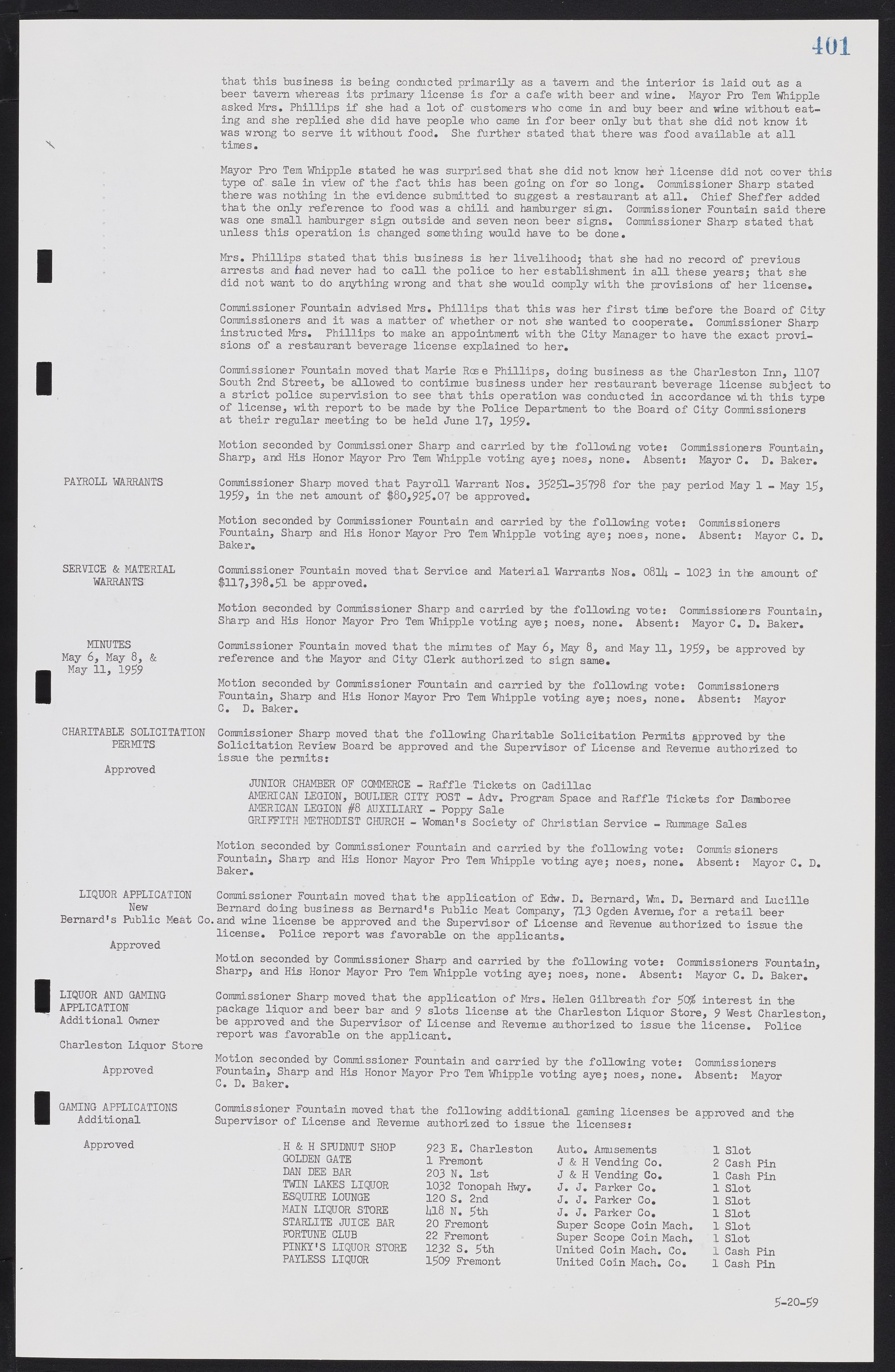 Las Vegas City Commission Minutes, November 20, 1957 to December 2, 1959, lvc000011-437