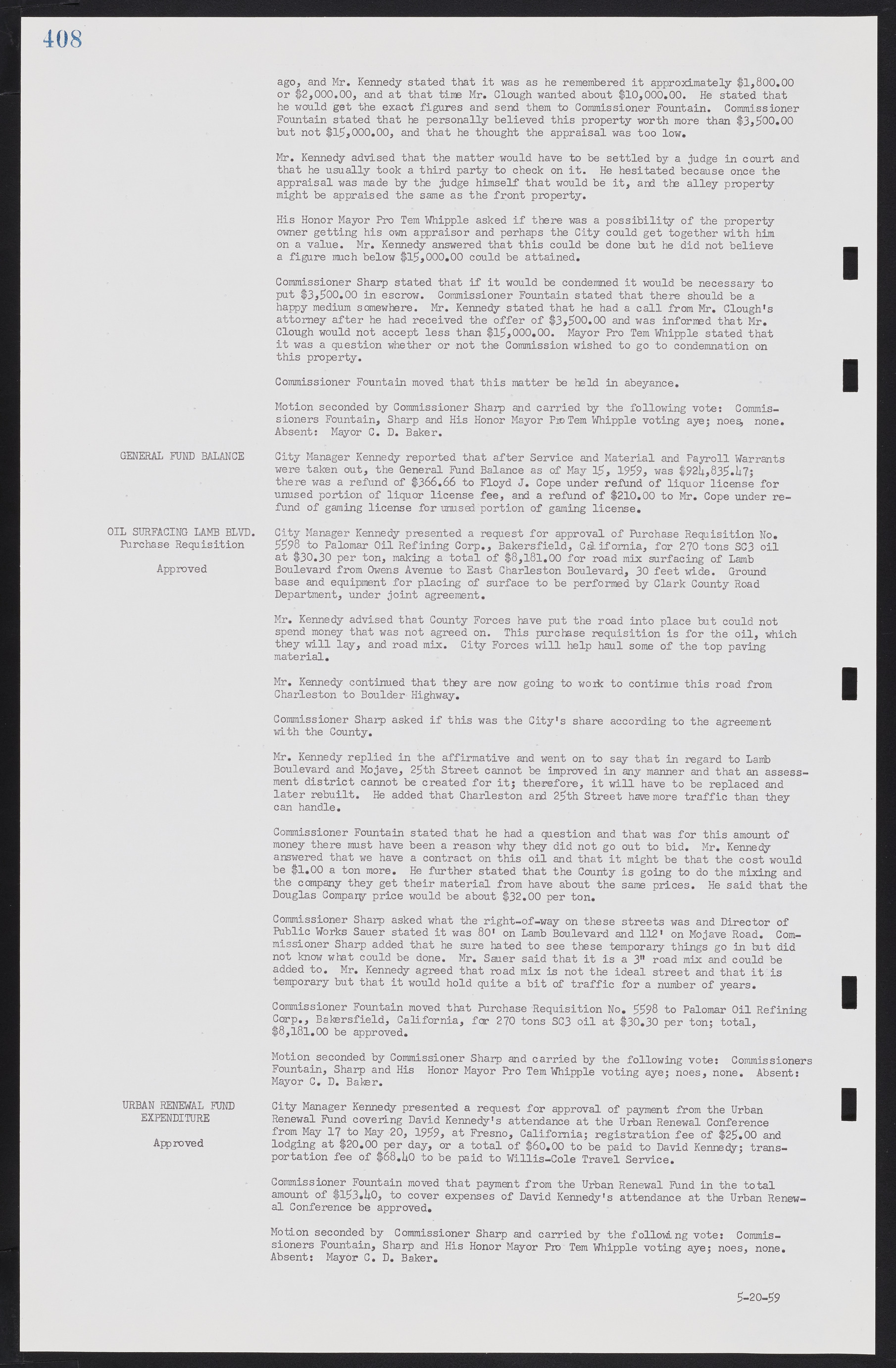 Las Vegas City Commission Minutes, November 20, 1957 to December 2, 1959, lvc000011-444