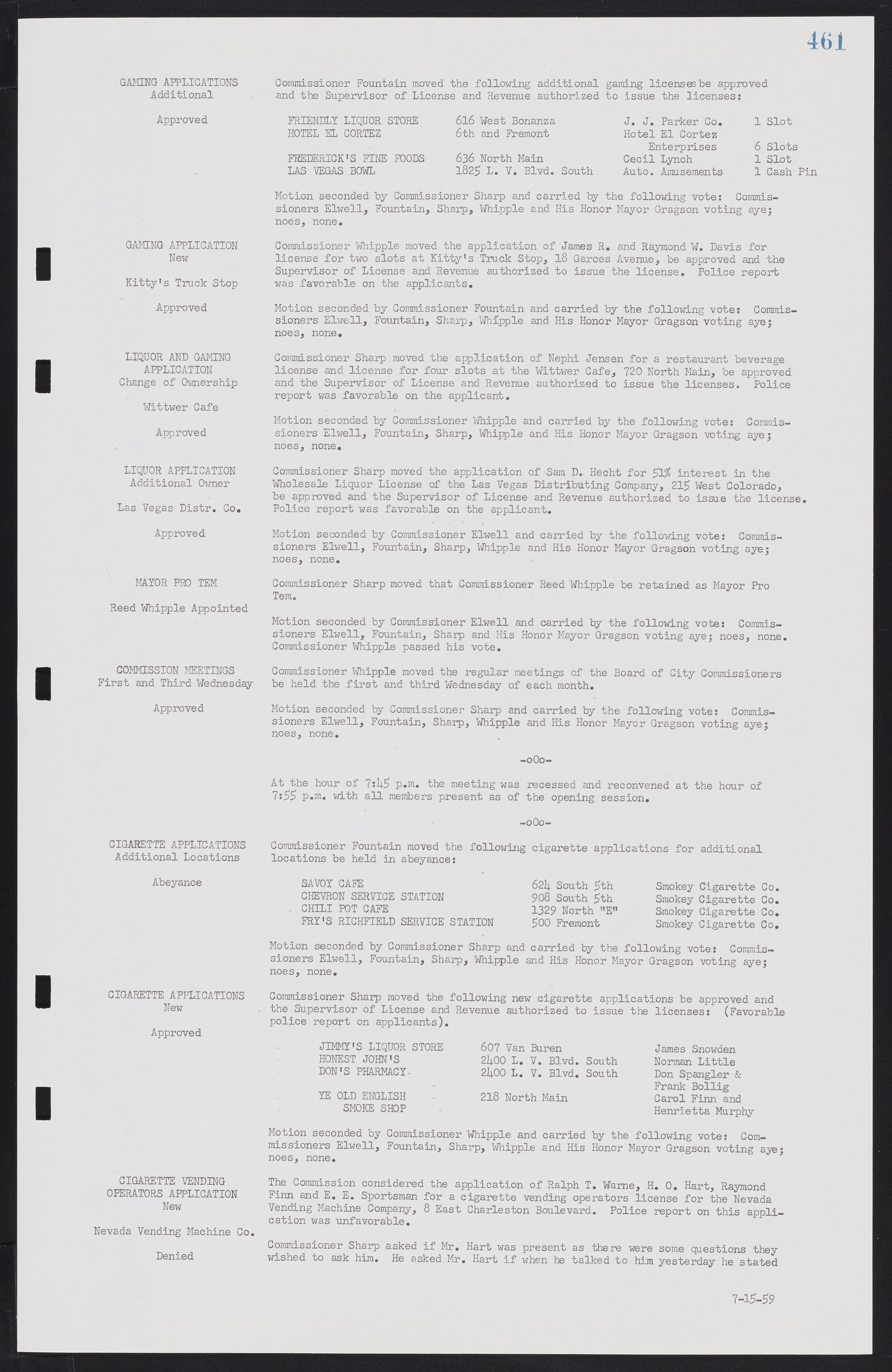 Las Vegas City Commission Minutes, November 20, 1957 to December 2, 1959, lvc000011-497