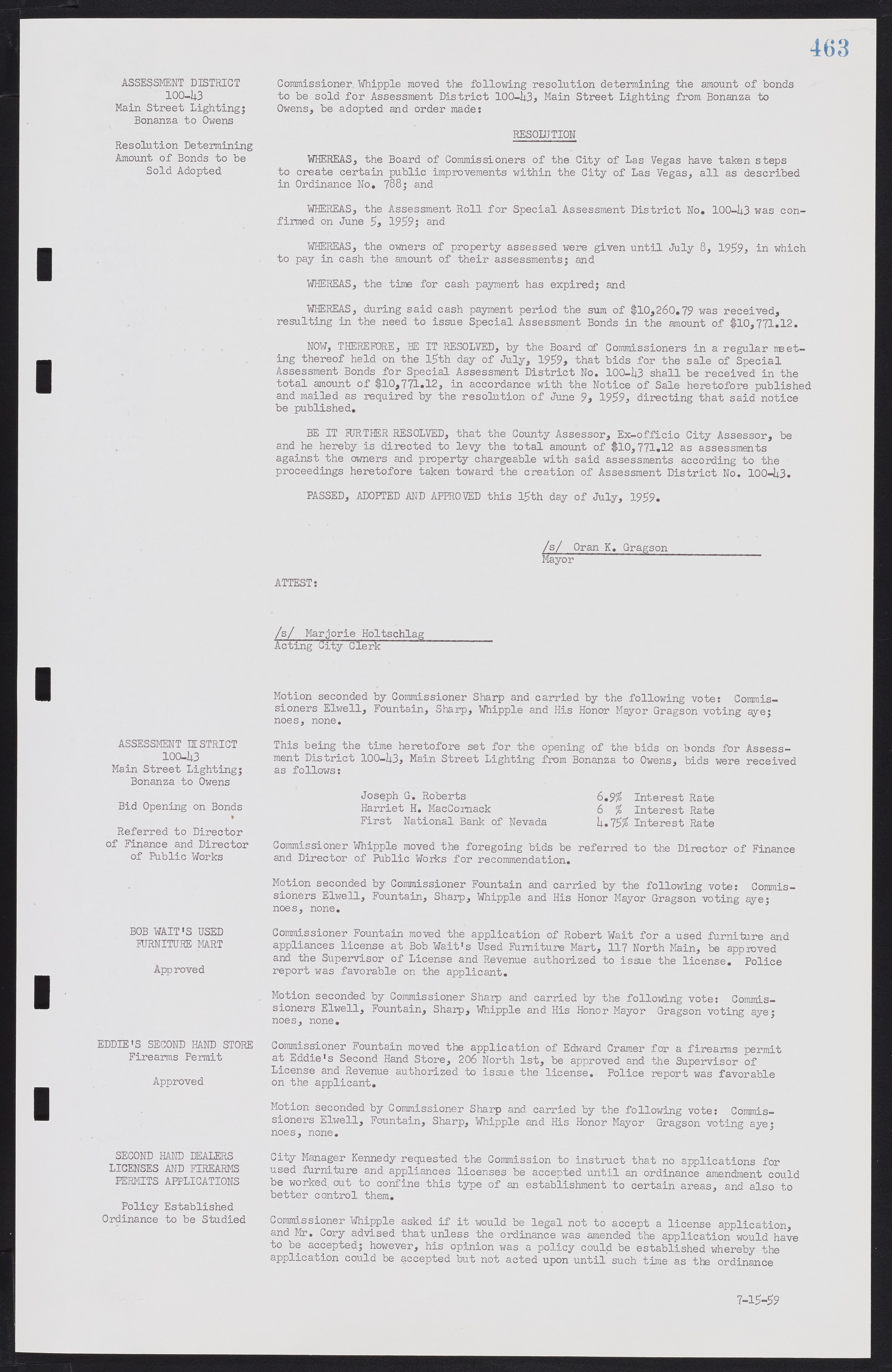 Las Vegas City Commission Minutes, November 20, 1957 to December 2, 1959, lvc000011-499