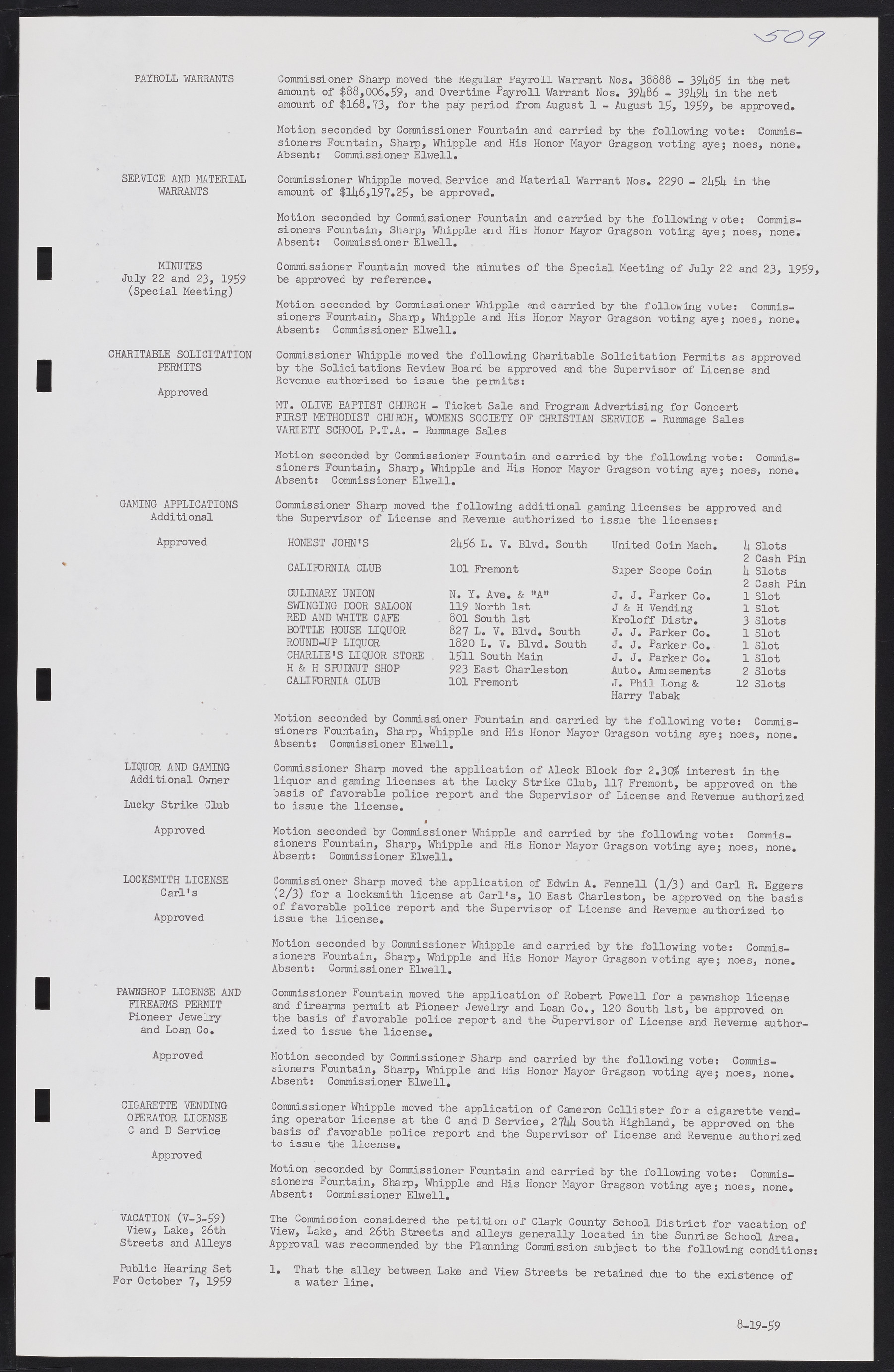 Las Vegas City Commission Minutes, November 20, 1957 to December 2, 1959, lvc000011-545