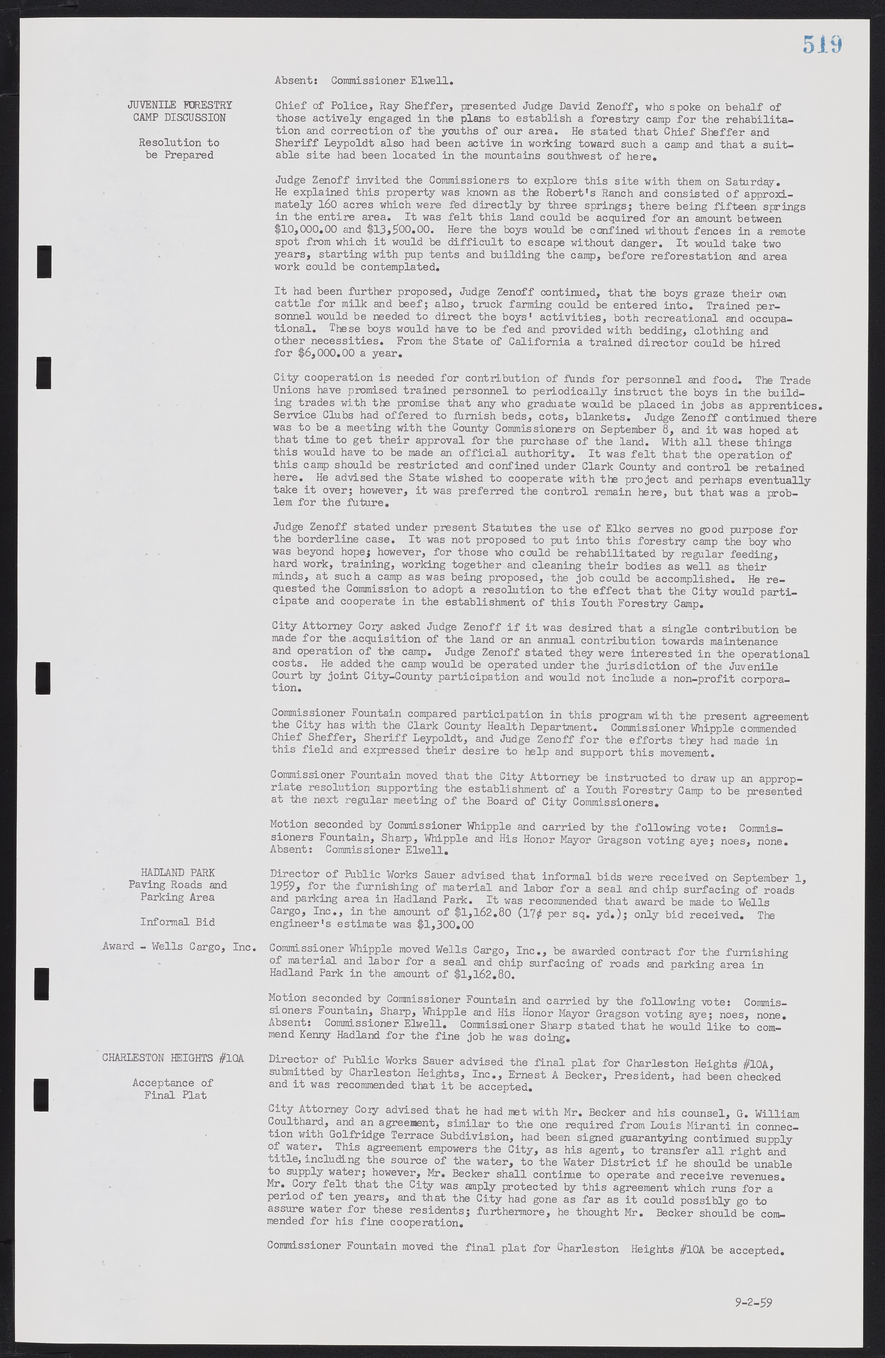 Las Vegas City Commission Minutes, November 20, 1957 to December 2, 1959, lvc000011-555