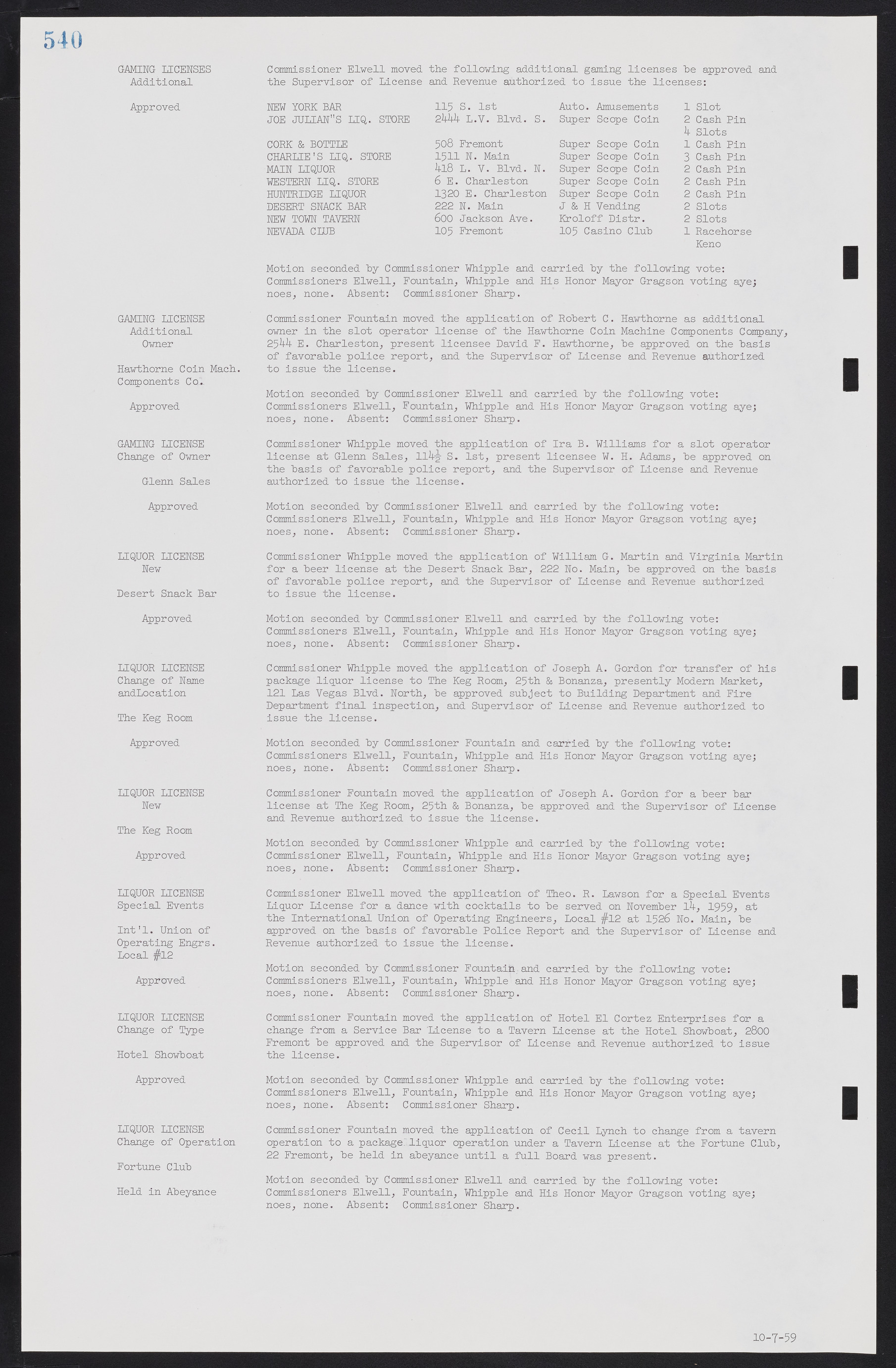 Las Vegas City Commission Minutes, November 20, 1957 to December 2, 1959, lvc000011-576