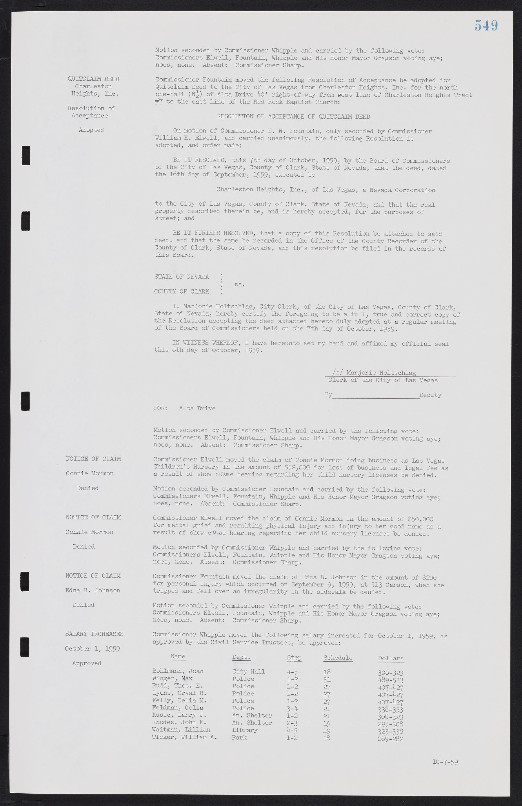 Las Vegas City Commission Minutes, November 20, 1957 to December 2, 1959, lvc000011-585