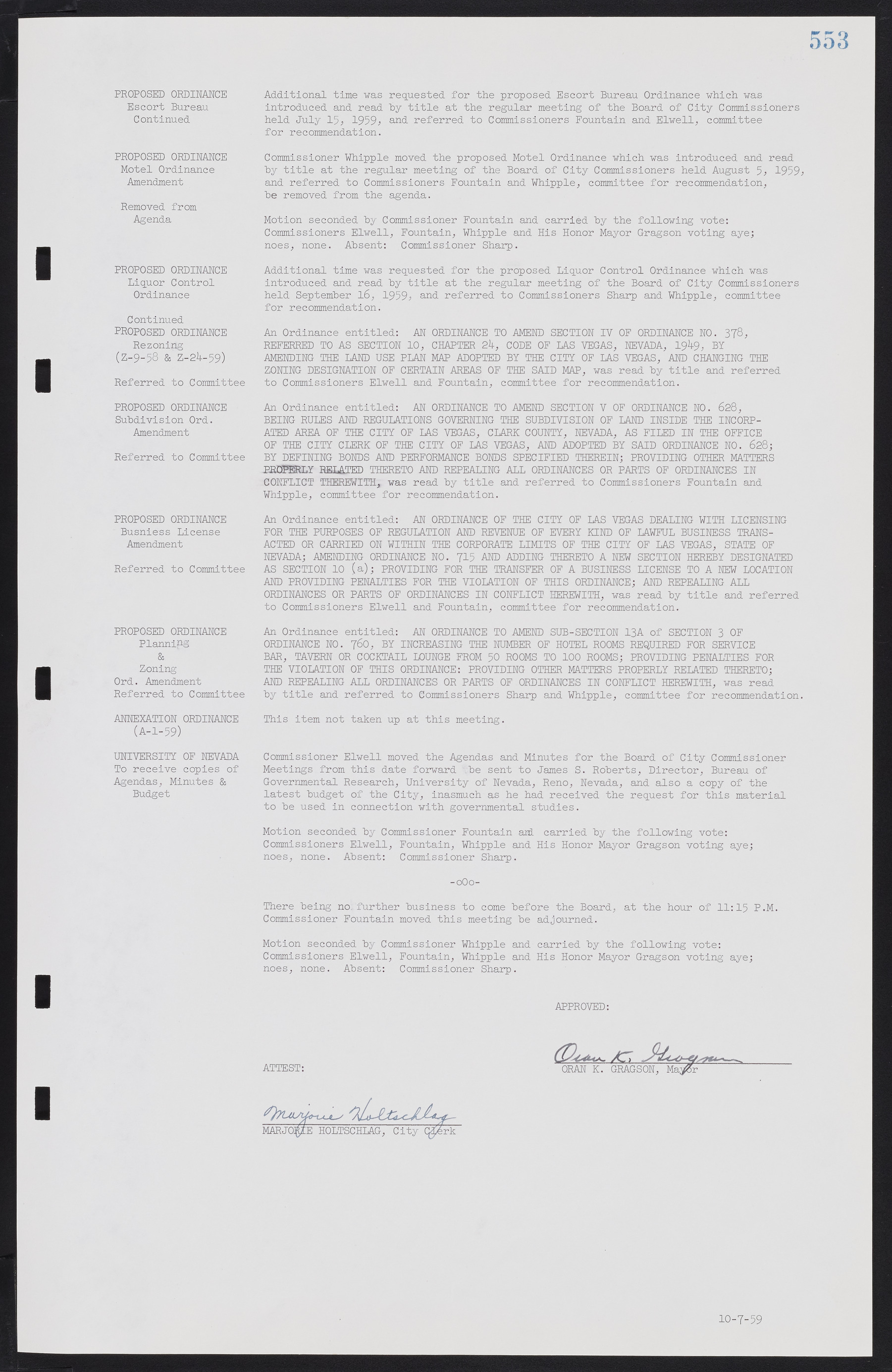 Las Vegas City Commission Minutes, November 20, 1957 to December 2, 1959, lvc000011-589