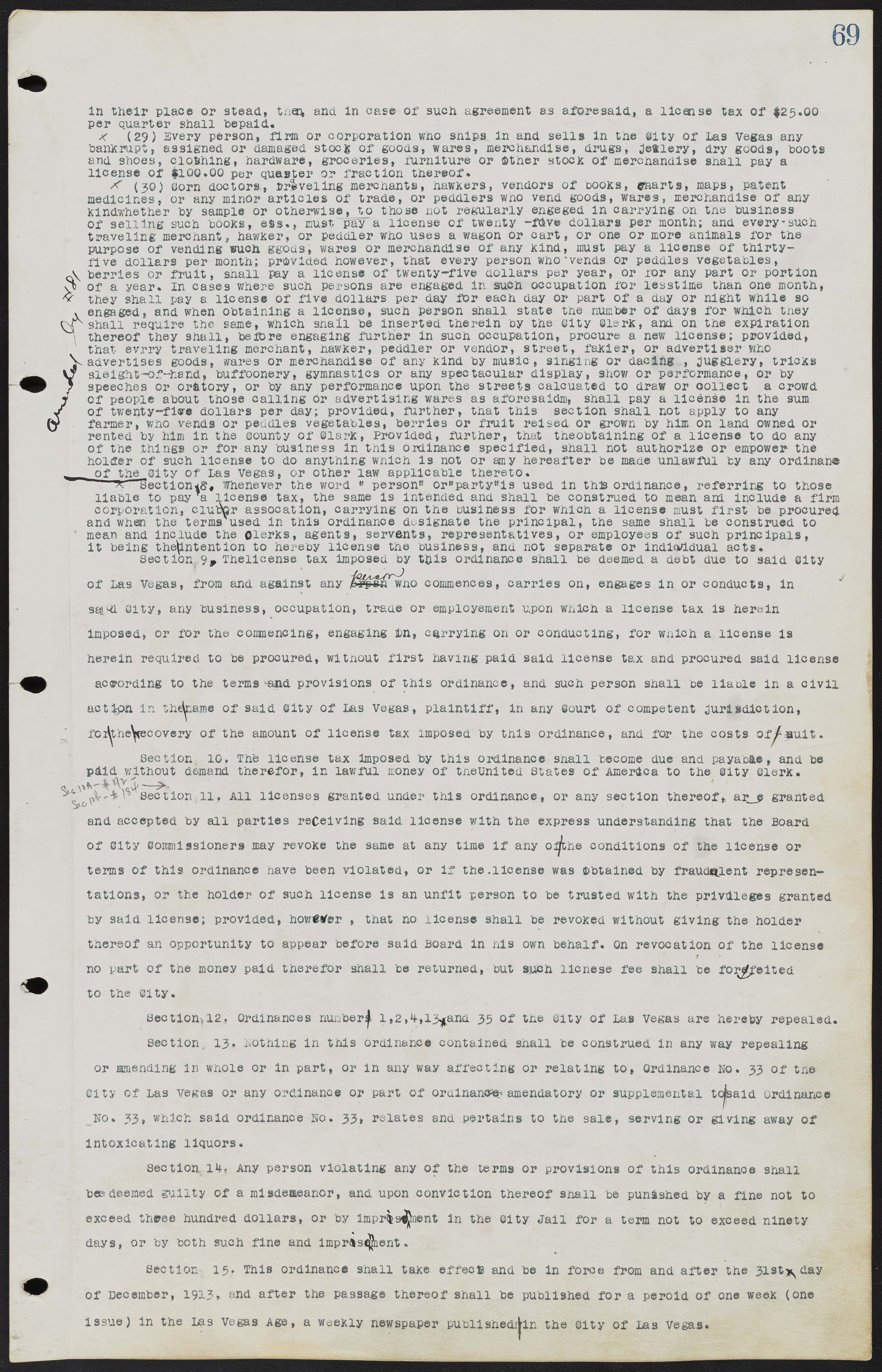 Las Vegas City Ordinances, July 18, 1911 to March 31, 1933, lvc000013-73