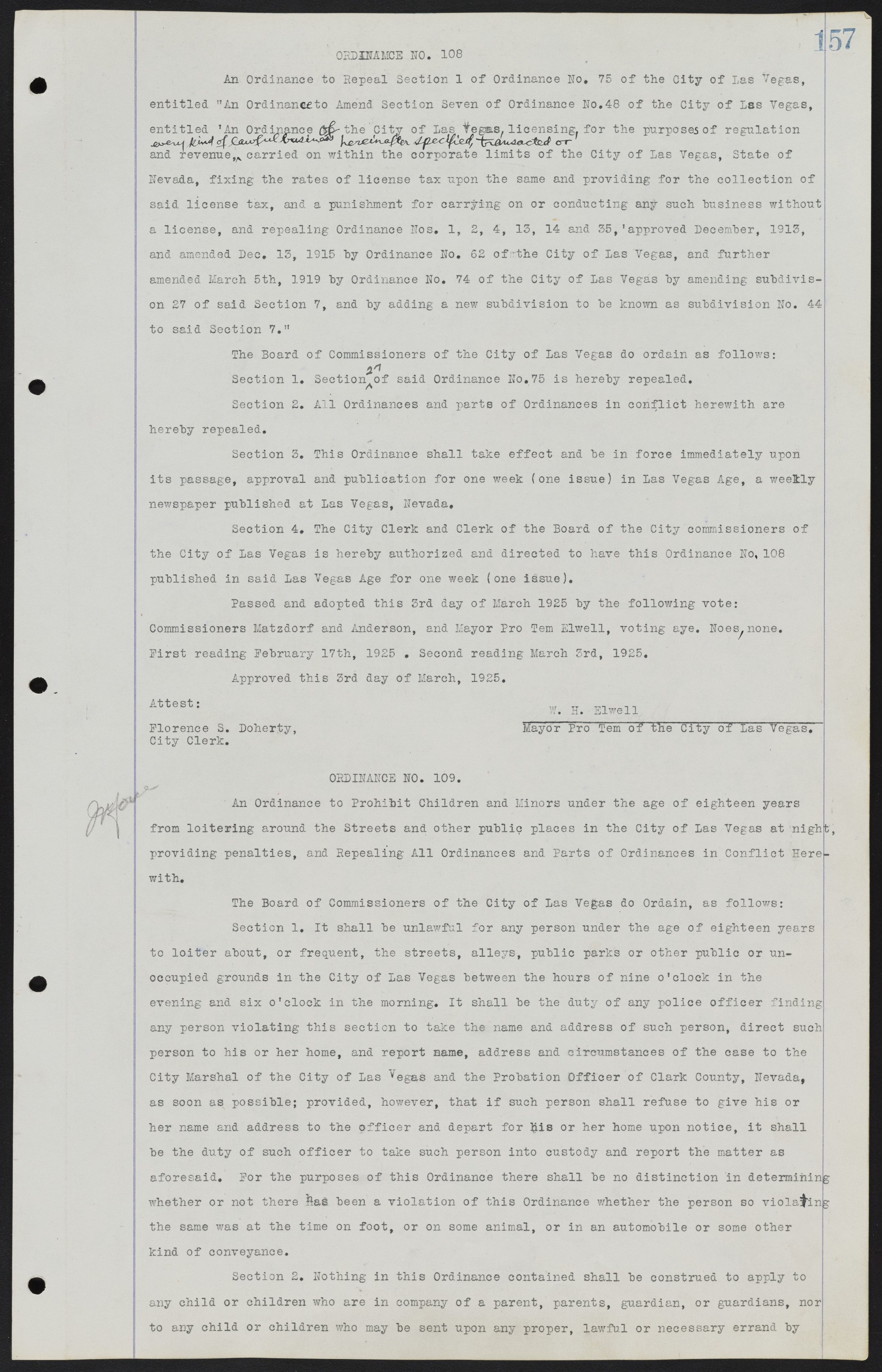 Las Vegas City Ordinances, July 18, 1911 to March 31, 1933, lvc000013-161