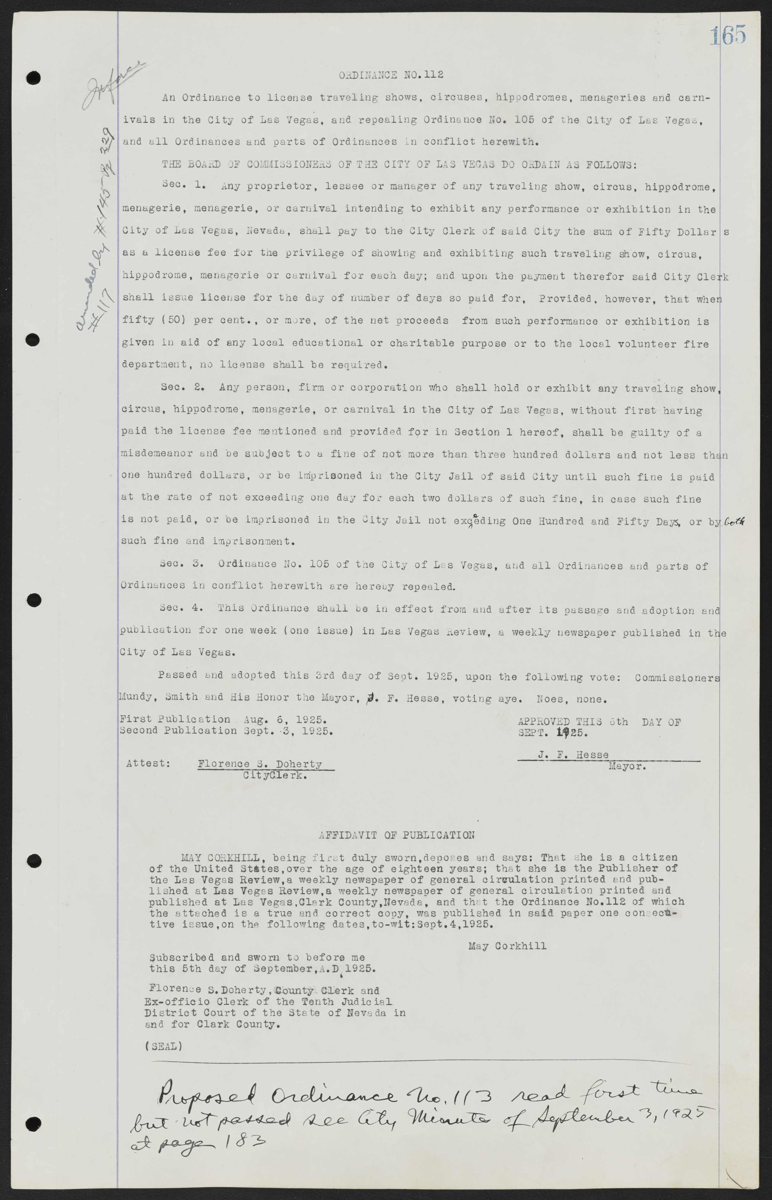 Las Vegas City Ordinances, July 18, 1911 to March 31, 1933, lvc000013-169