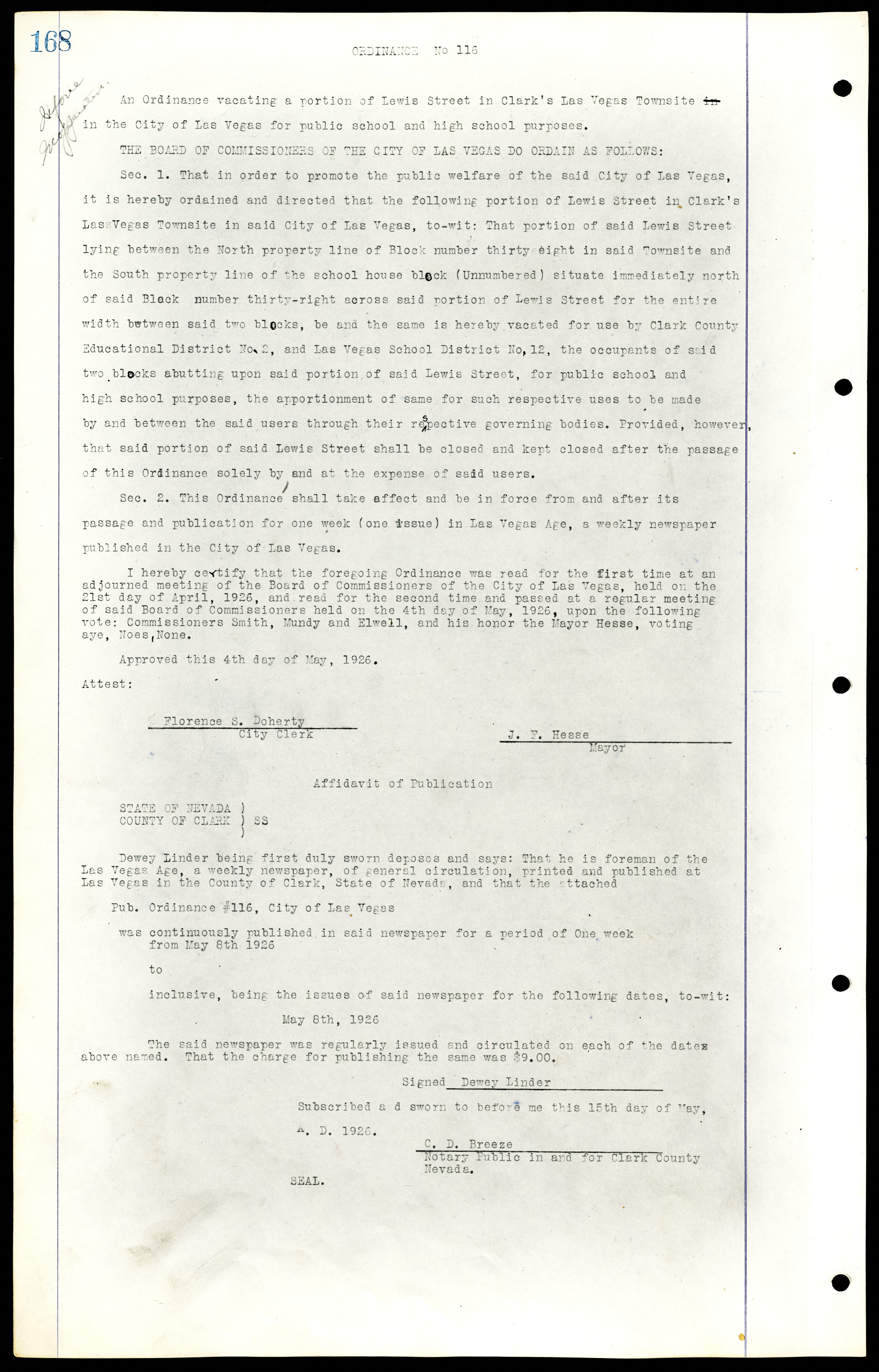 Las Vegas City Ordinances, July 18, 1911 to March 31, 1933, lvc000013-172