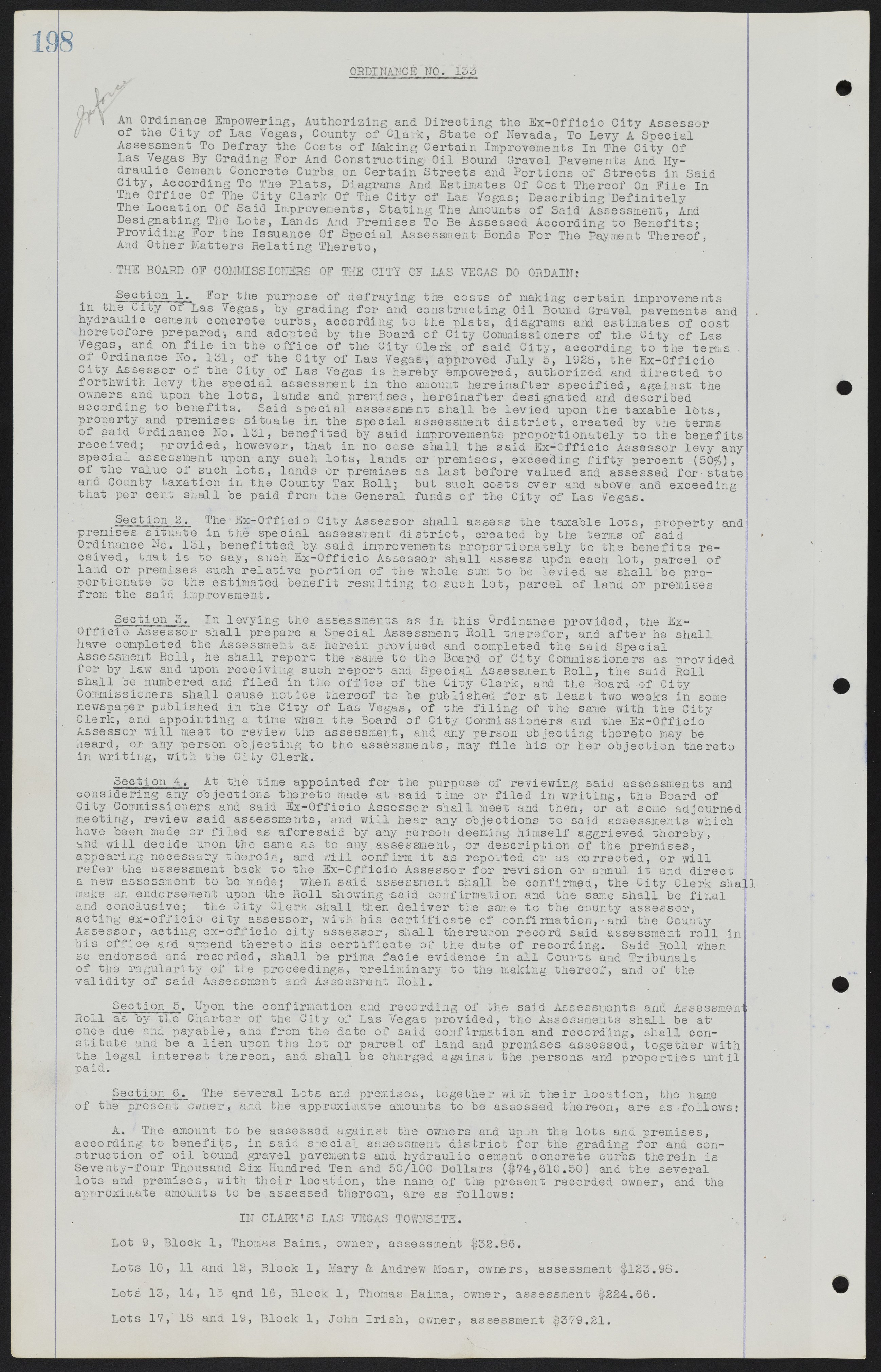 Las Vegas City Ordinances, July 18, 1911 to March 31, 1933, lvc000013-202