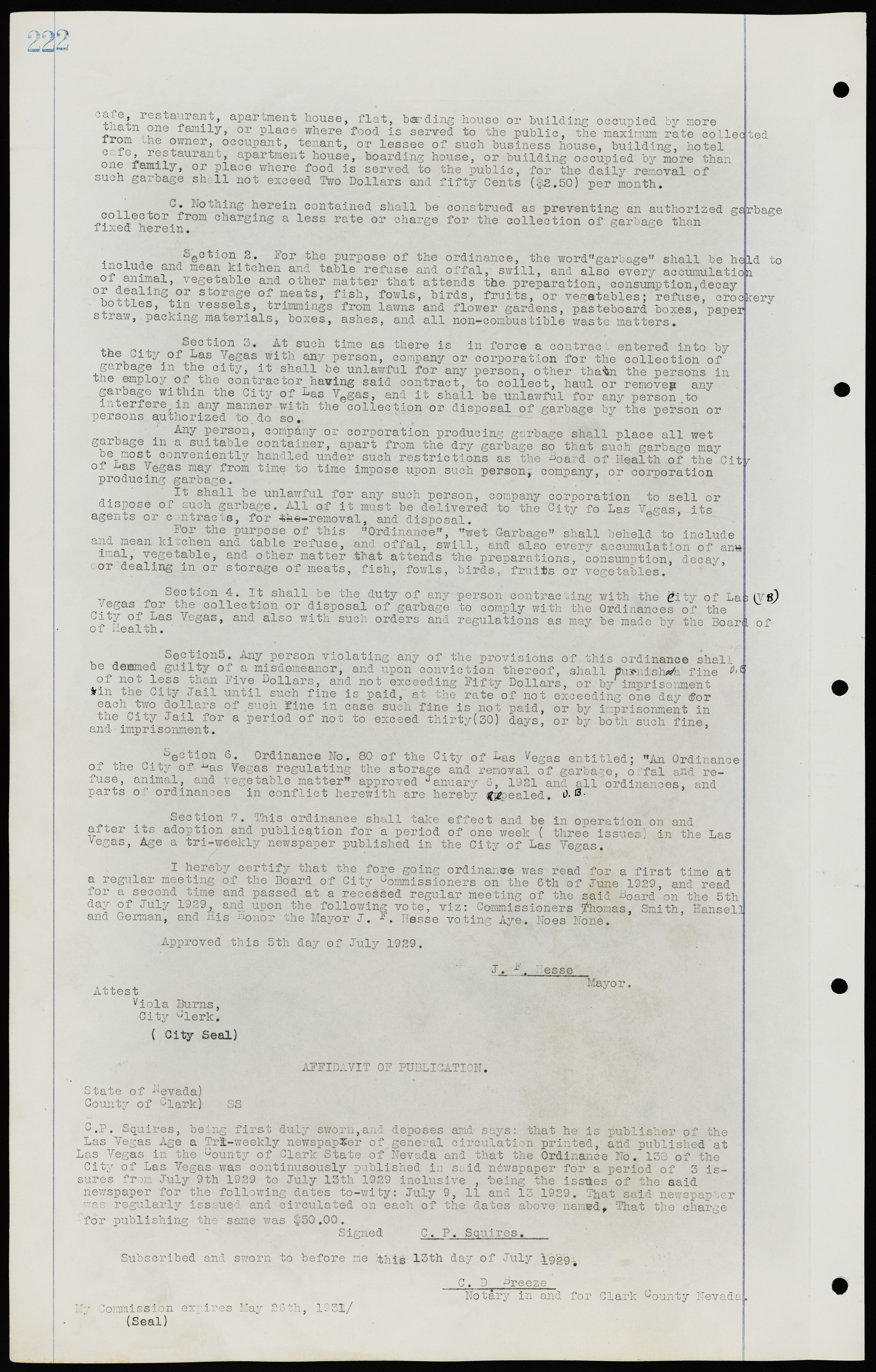 Las Vegas City Ordinances, July 18, 1911 to March 31, 1933, lvc000013-226