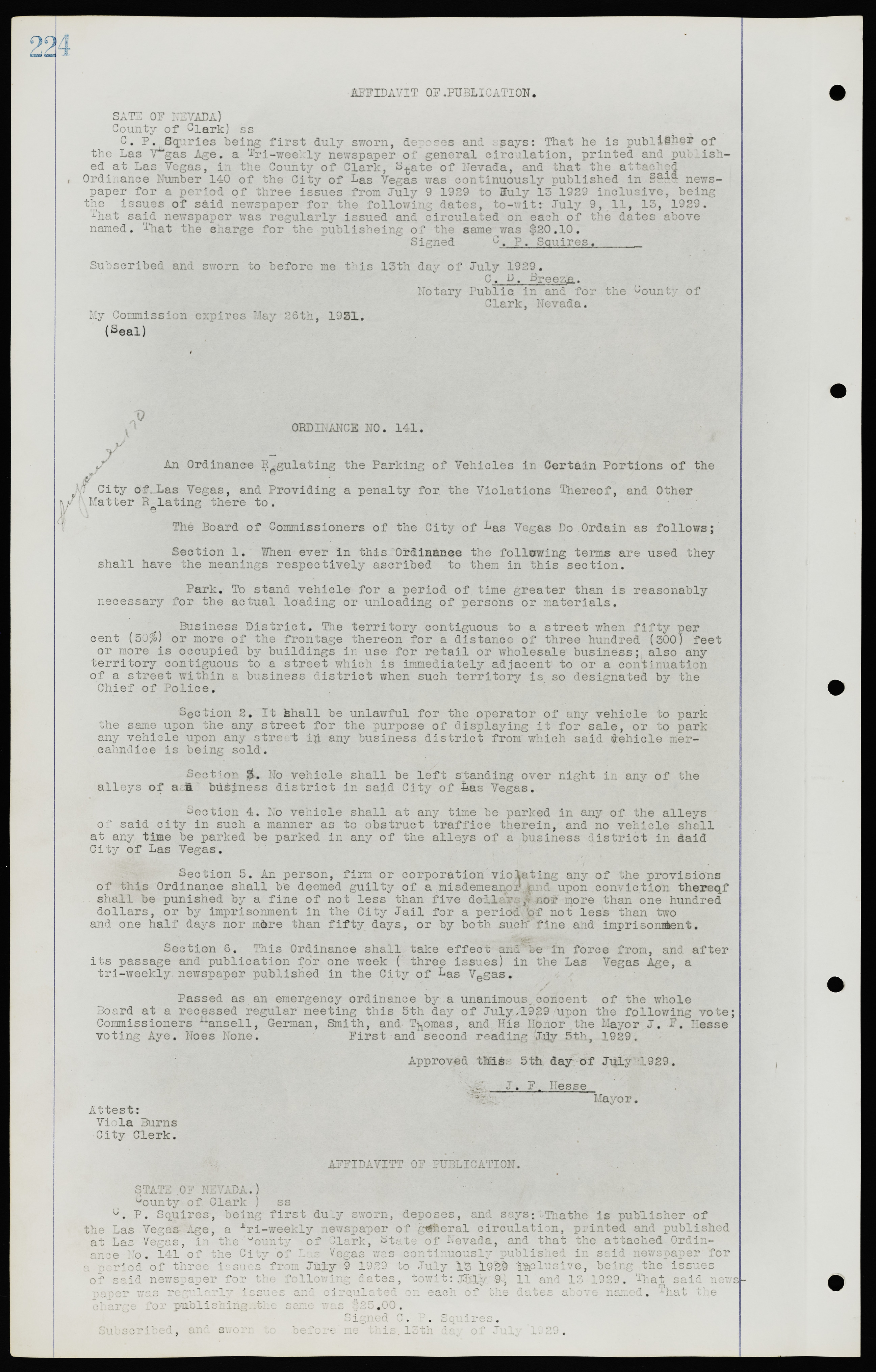 Las Vegas City Ordinances, July 18, 1911 to March 31, 1933, lvc000013-228