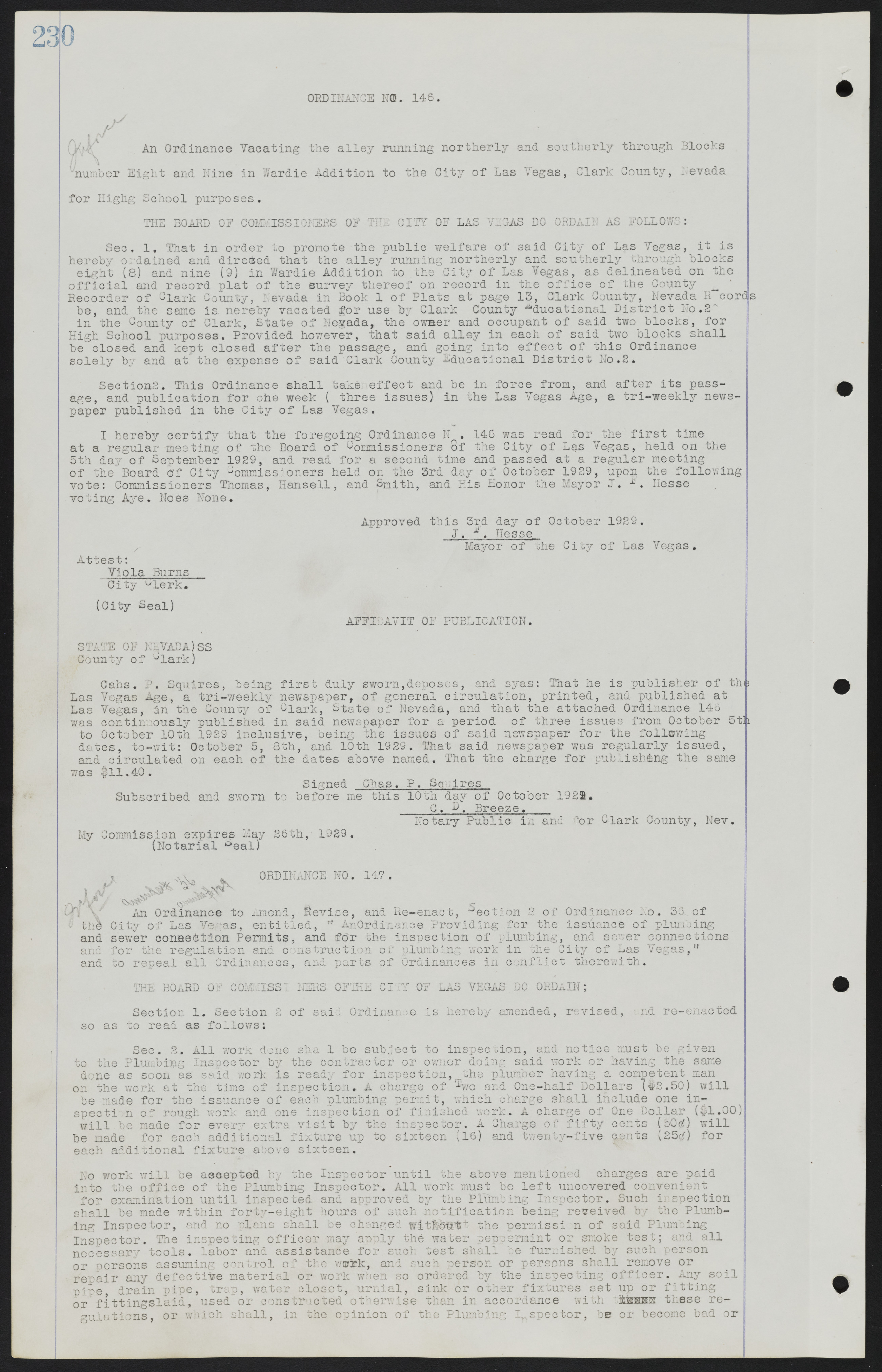 Las Vegas City Ordinances, July 18, 1911 to March 31, 1933, lvc000013-234