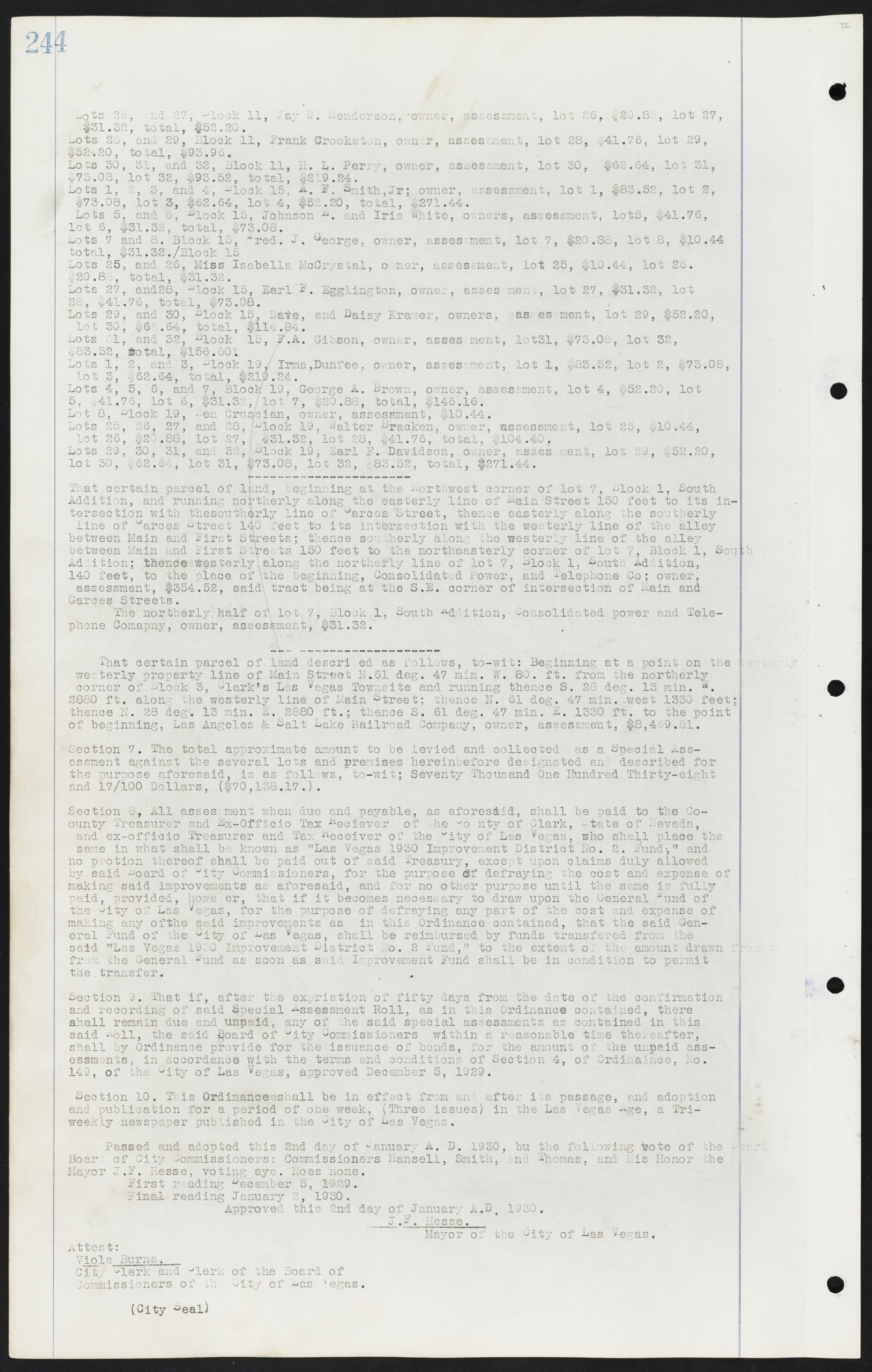 Las Vegas City Ordinances, July 18, 1911 to March 31, 1933, lvc000013-248
