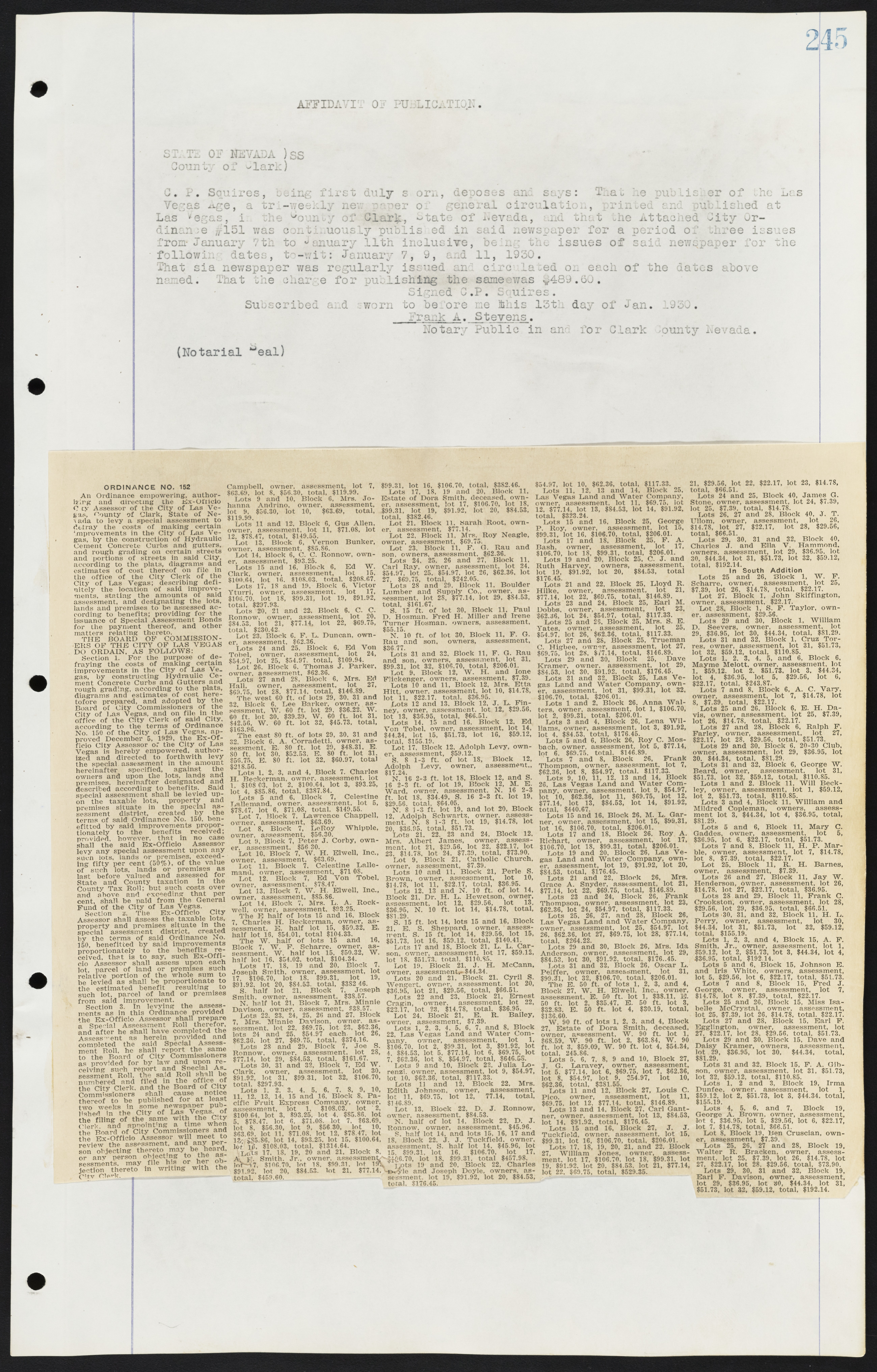 Las Vegas City Ordinances, July 18, 1911 to March 31, 1933, lvc000013-249