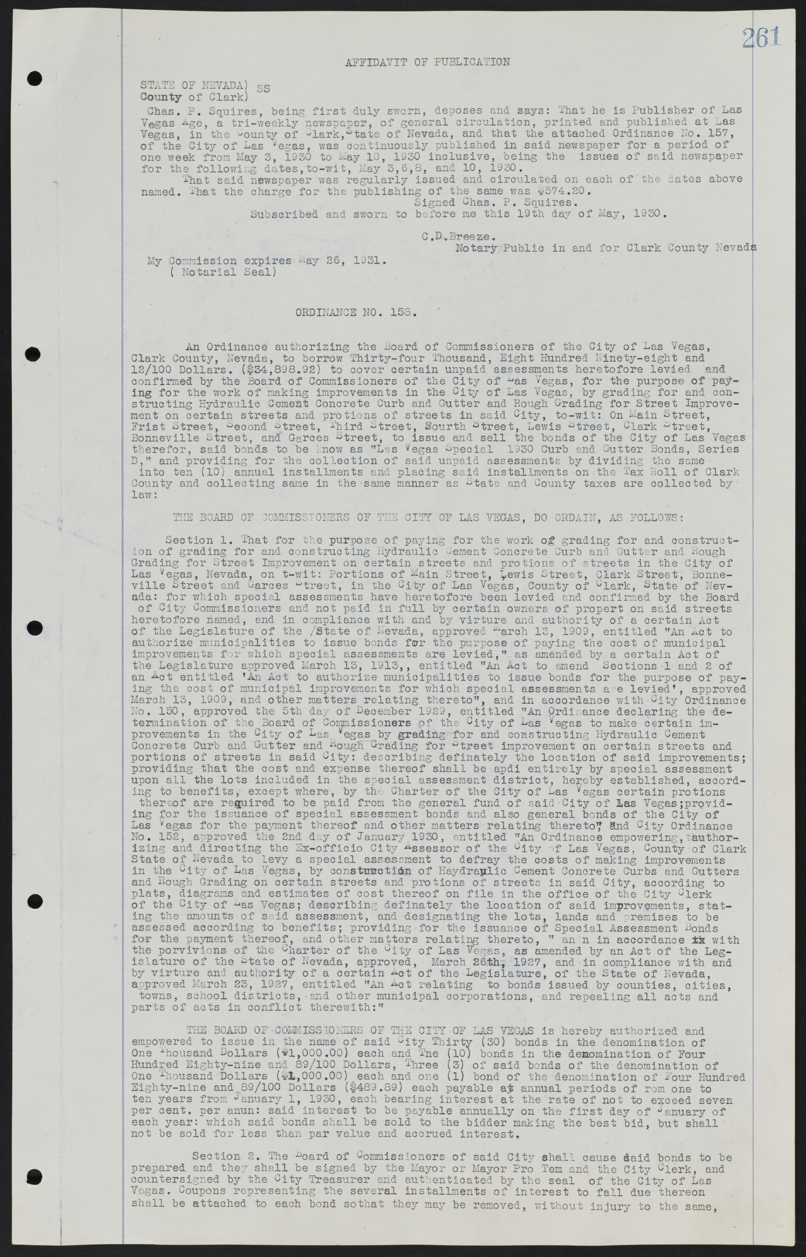 Las Vegas City Ordinances, July 18, 1911 to March 31, 1933, lvc000013-265