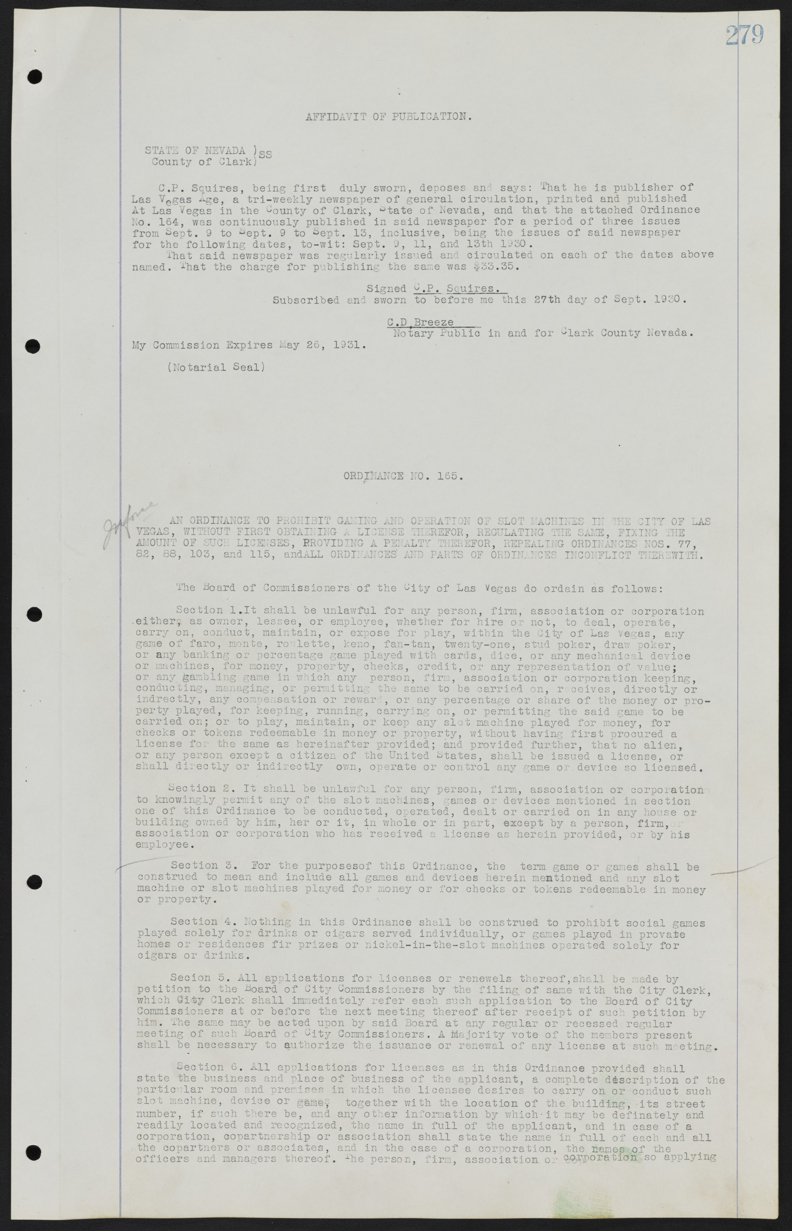 Las Vegas City Ordinances, July 18, 1911 to March 31, 1933, lvc000013-283