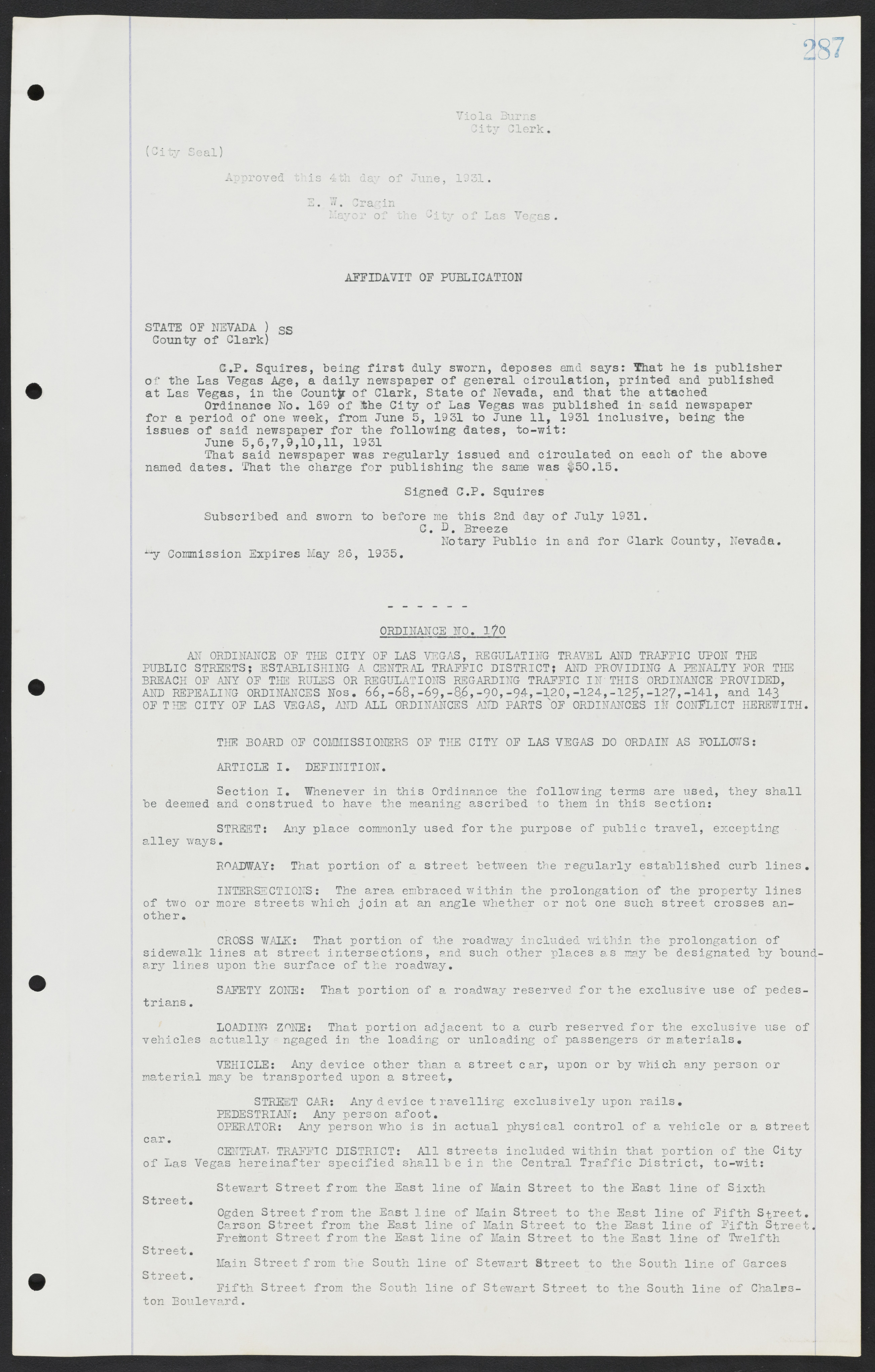 Las Vegas City Ordinances, July 18, 1911 to March 31, 1933, lvc000013-291