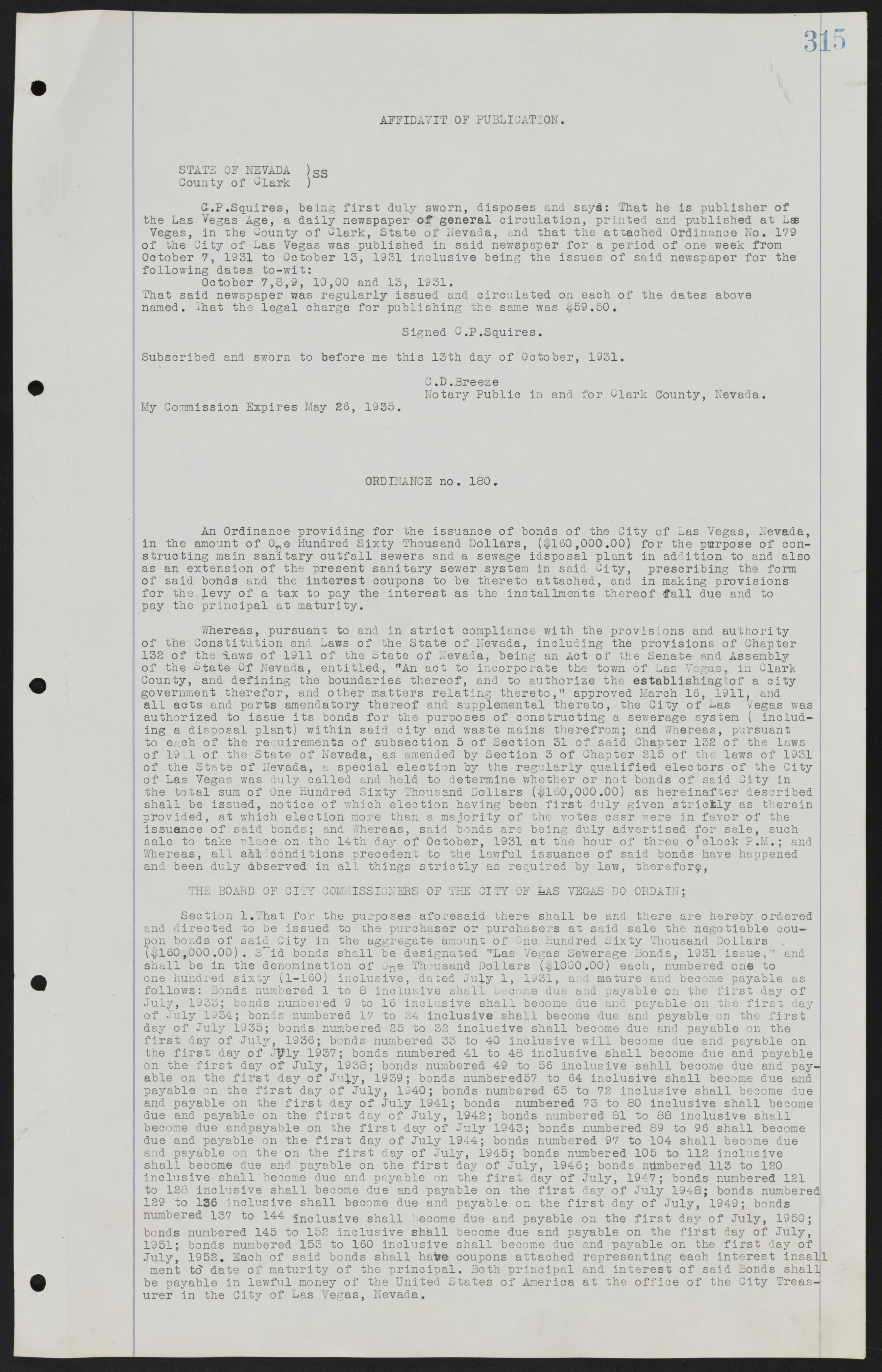 Las Vegas City Ordinances, July 18, 1911 to March 31, 1933, lvc000013-319