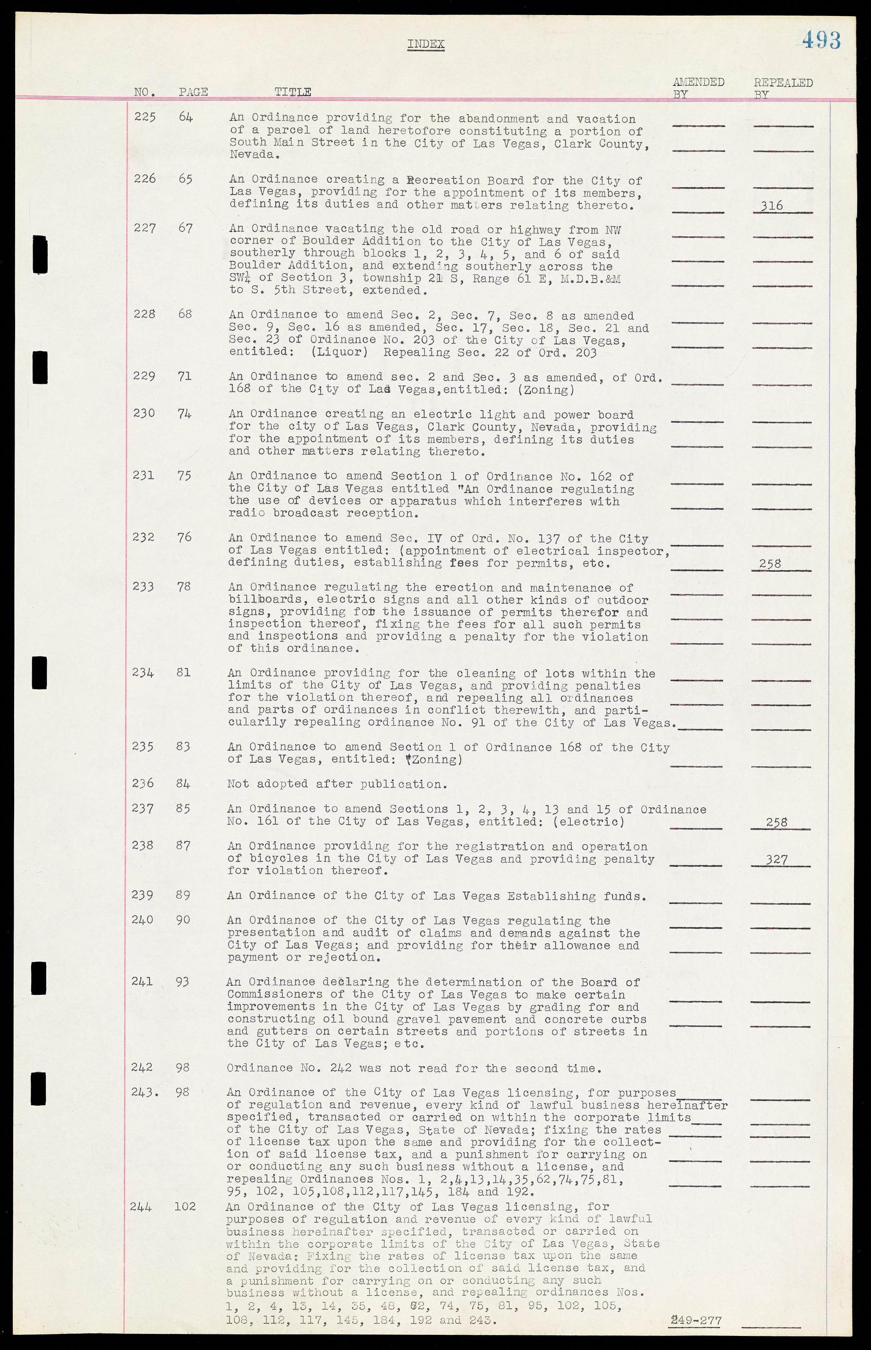 Las Vegas City Ordinances, March 31, 1933 to October 25, 1950, lvc000014-9