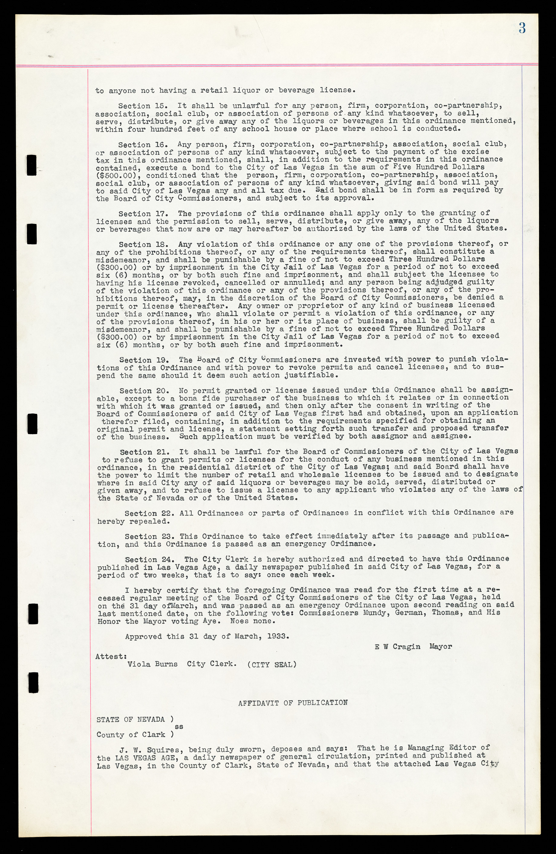 Las Vegas City Ordinances, March 31, 1933 to October 25, 1950, lvc000014-21