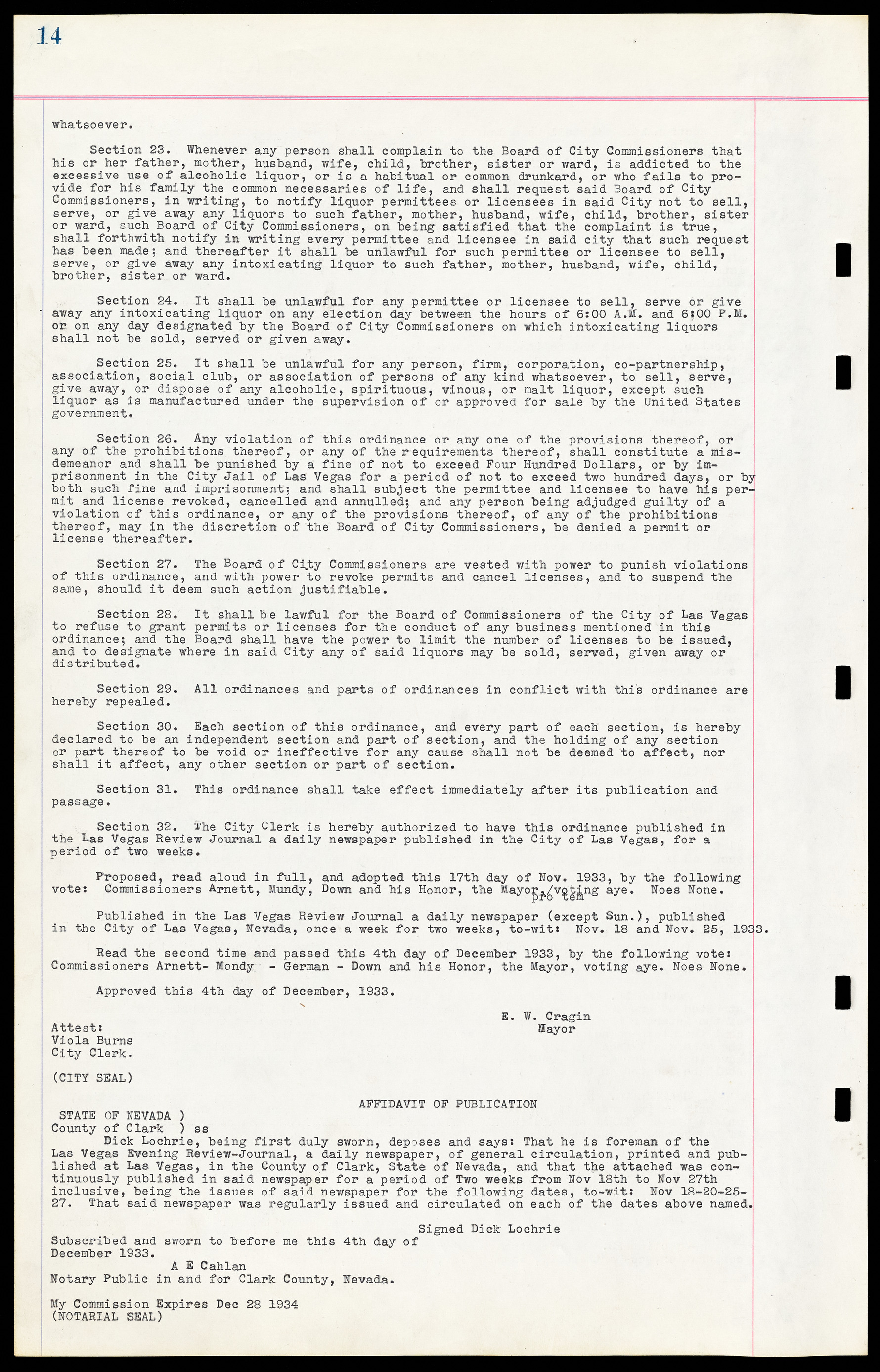 Las Vegas City Ordinances, March 31, 1933 to October 25, 1950, lvc000014-32