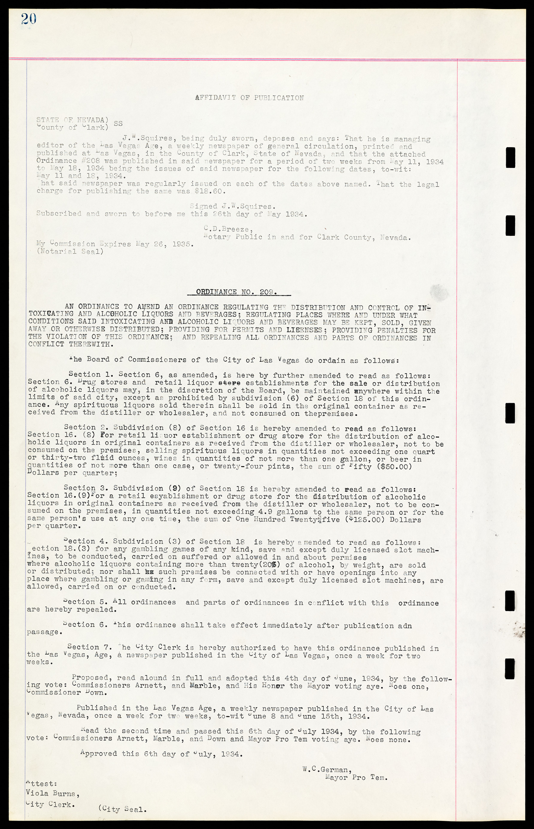 Las Vegas City Ordinances, March 31, 1933 to October 25, 1950, lvc000014-38