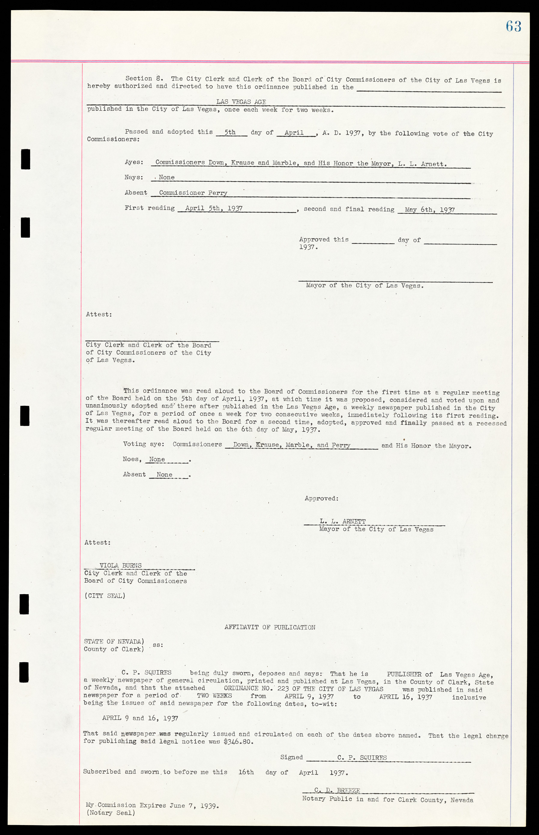 Las Vegas City Ordinances, March 31, 1933 to October 25, 1950, lvc000014-81