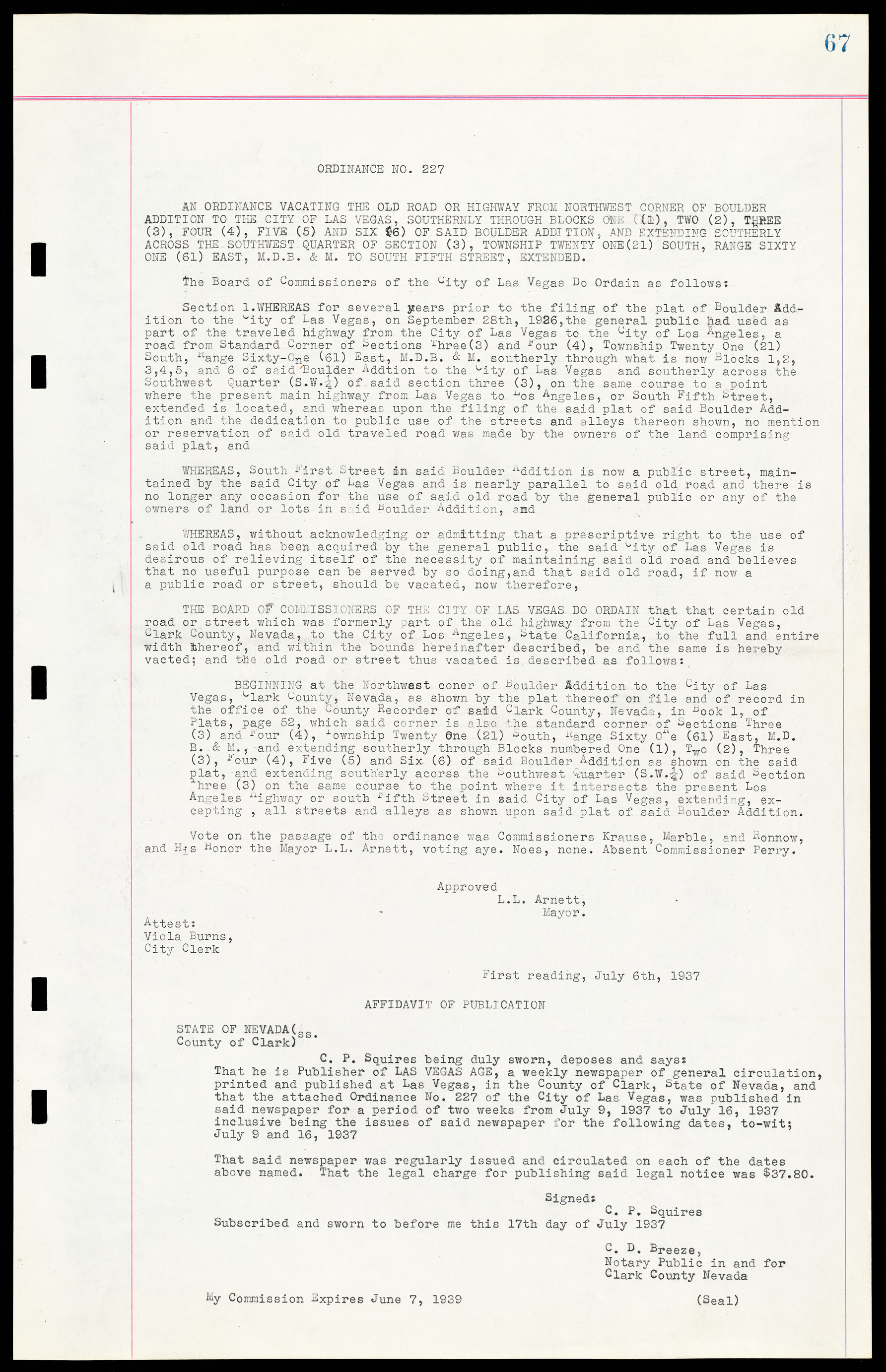 Las Vegas City Ordinances, March 31, 1933 to October 25, 1950, lvc000014-85
