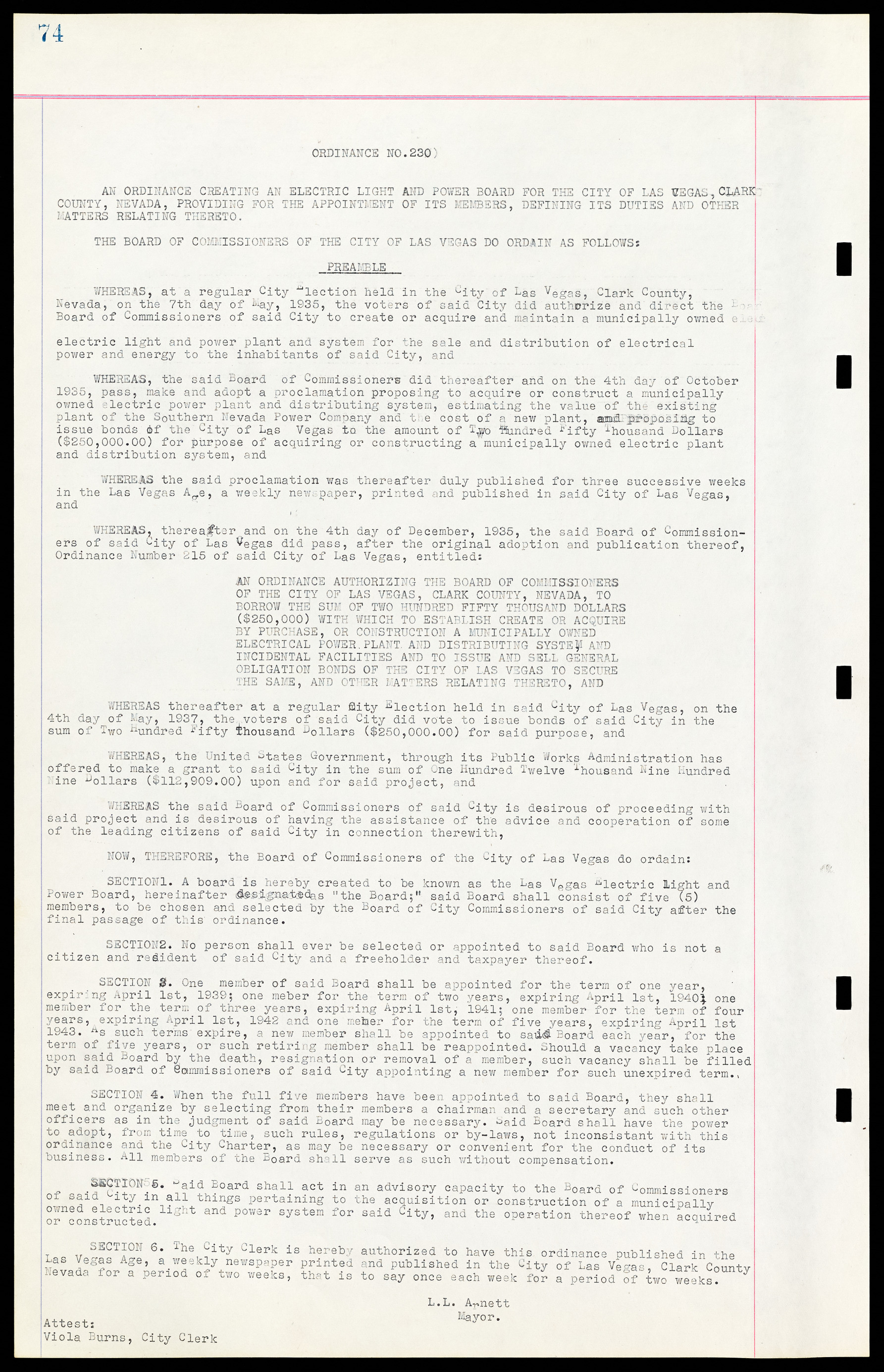 Las Vegas City Ordinances, March 31, 1933 to October 25, 1950, lvc000014-92