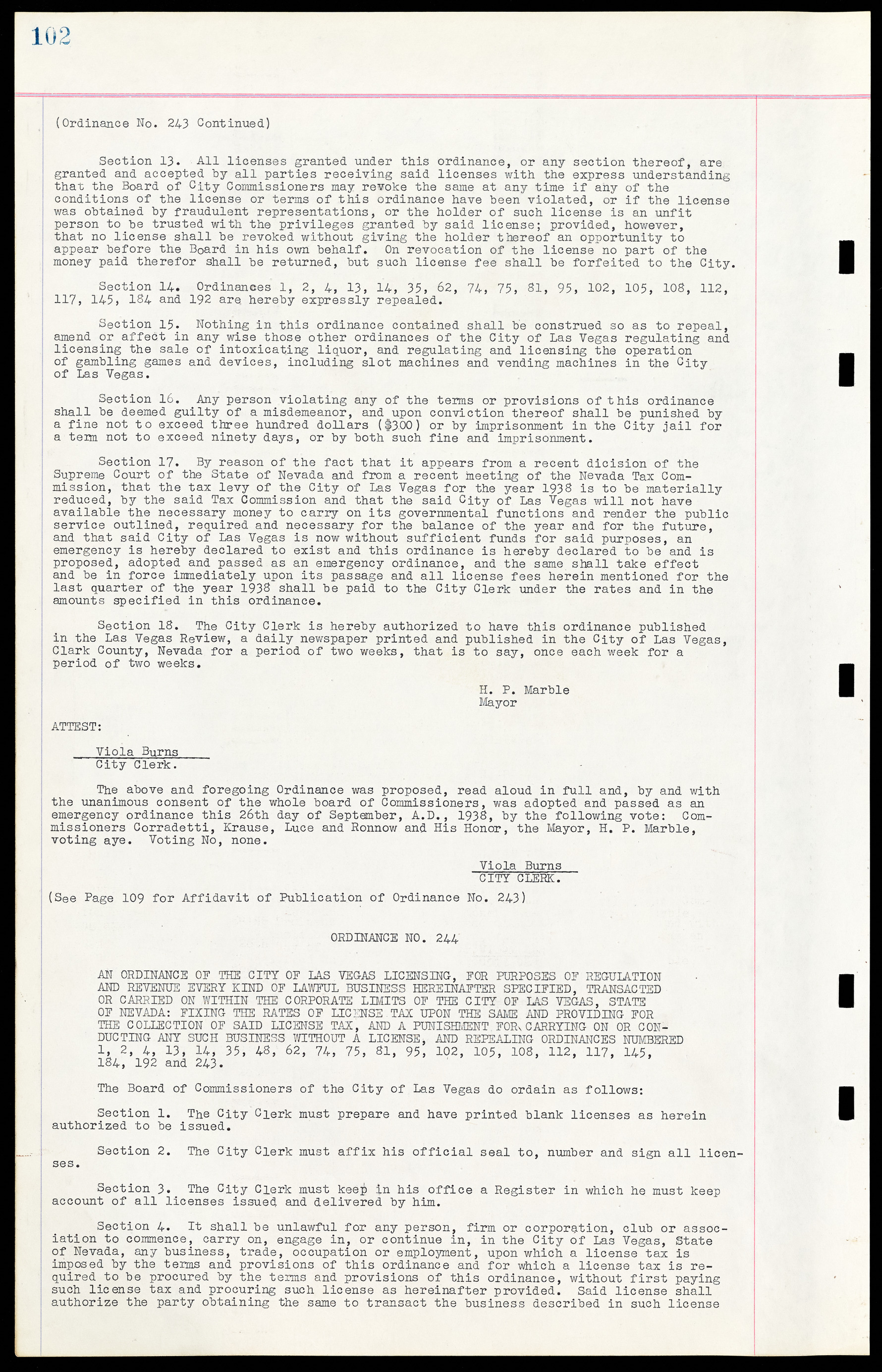 Las Vegas City Ordinances, March 31, 1933 to October 25, 1950, lvc000014-120