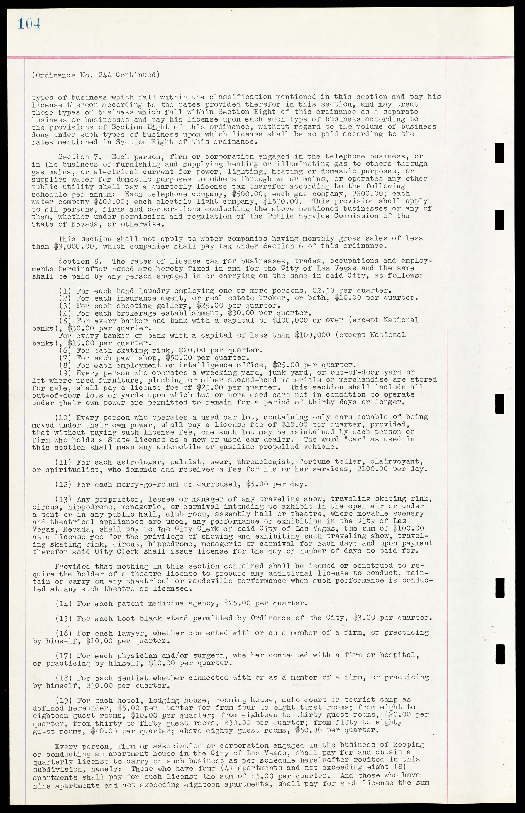 Las Vegas City Ordinances, March 31, 1933 to October 25, 1950, lvc000014-124
