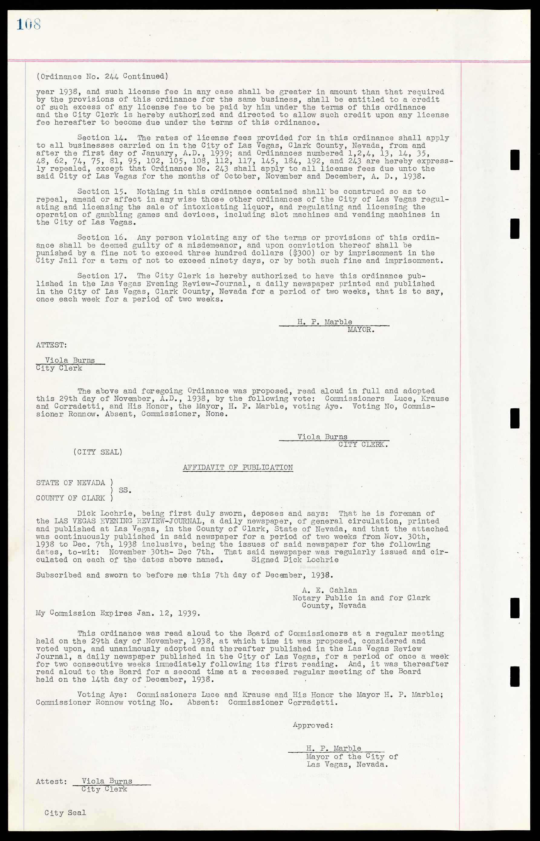 Las Vegas City Ordinances, March 31, 1933 to October 25, 1950, lvc000014-128