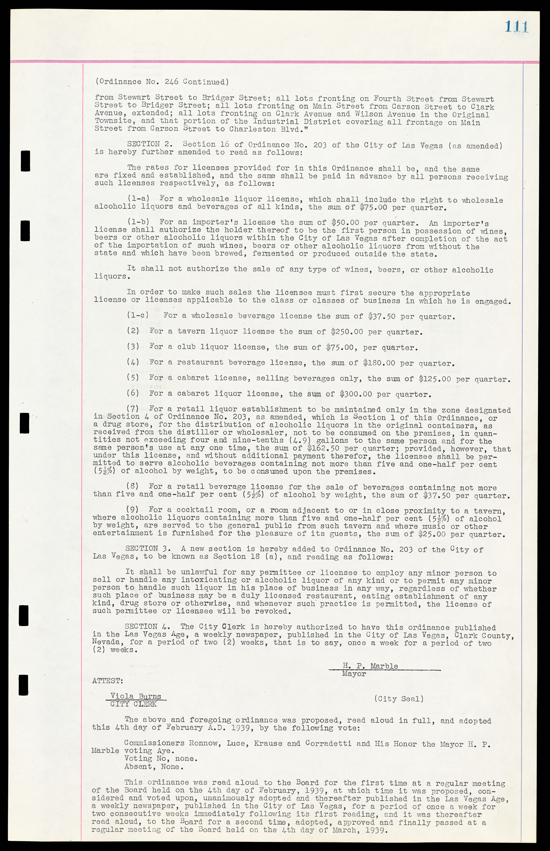 Las Vegas City Ordinances, March 31, 1933 to October 25, 1950, lvc000014-131