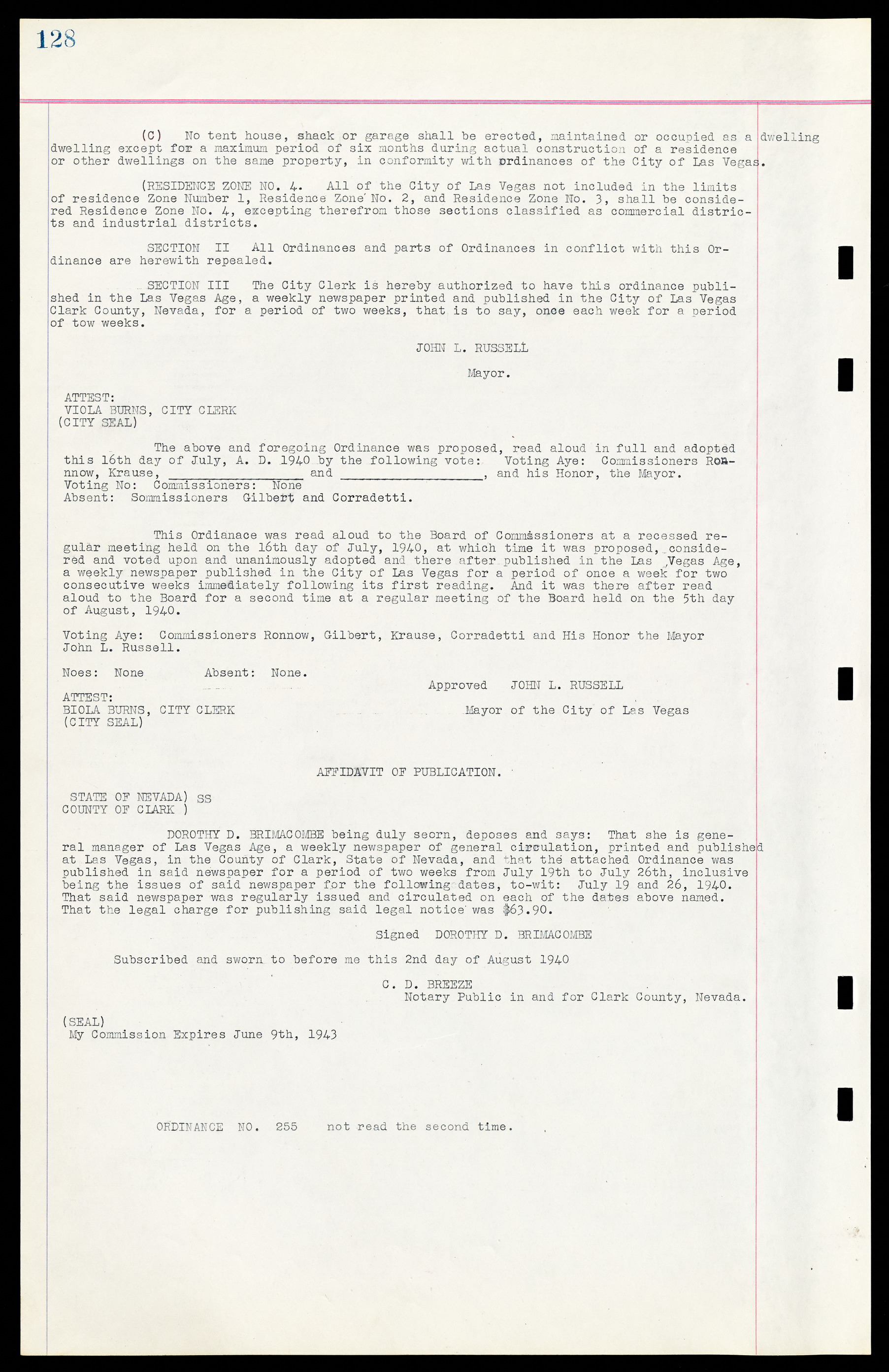 Las Vegas City Ordinances, March 31, 1933 to October 25, 1950, lvc000014-148