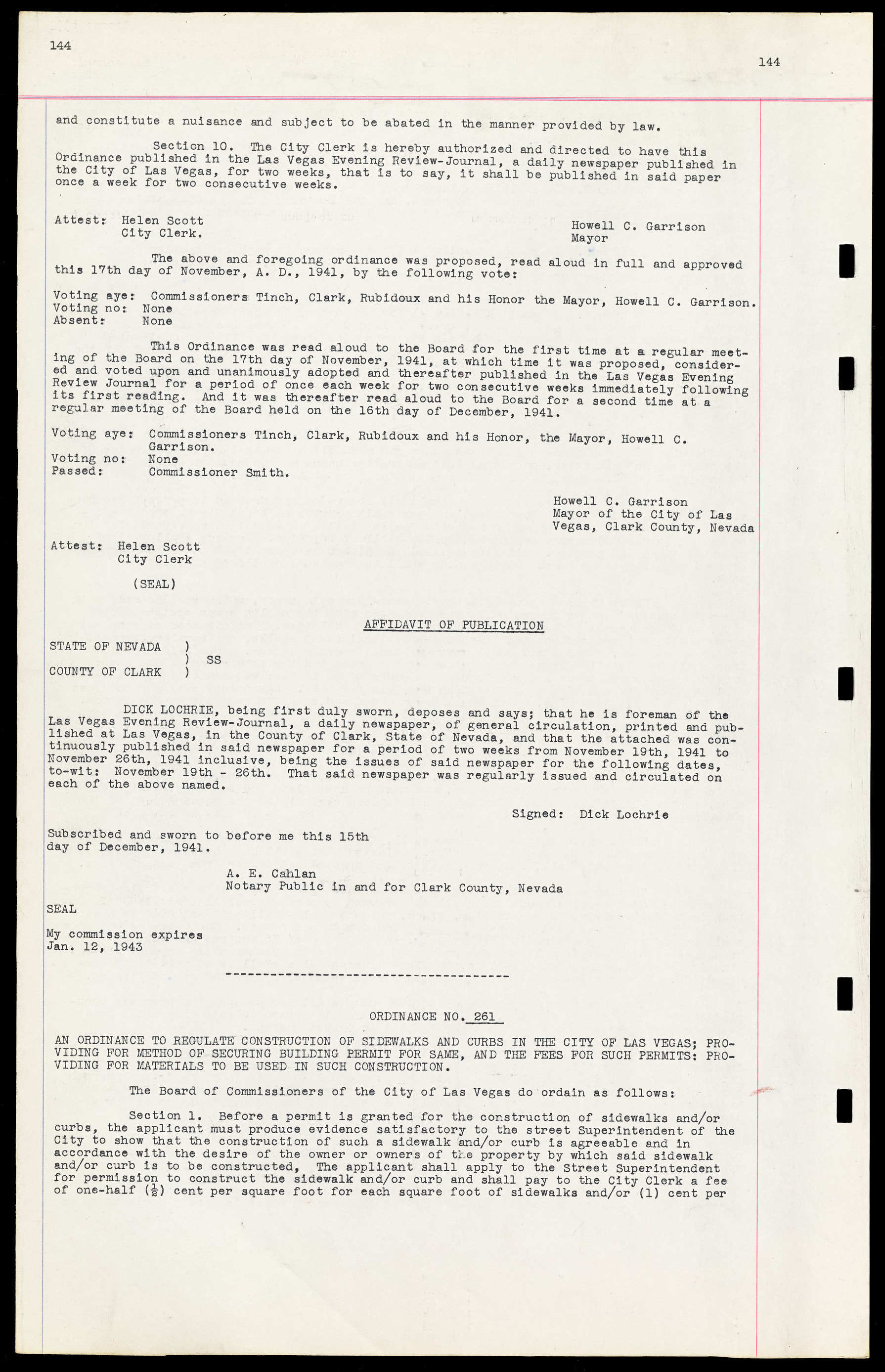 Las Vegas City Ordinances, March 31, 1933 to October 25, 1950, lvc000014-164