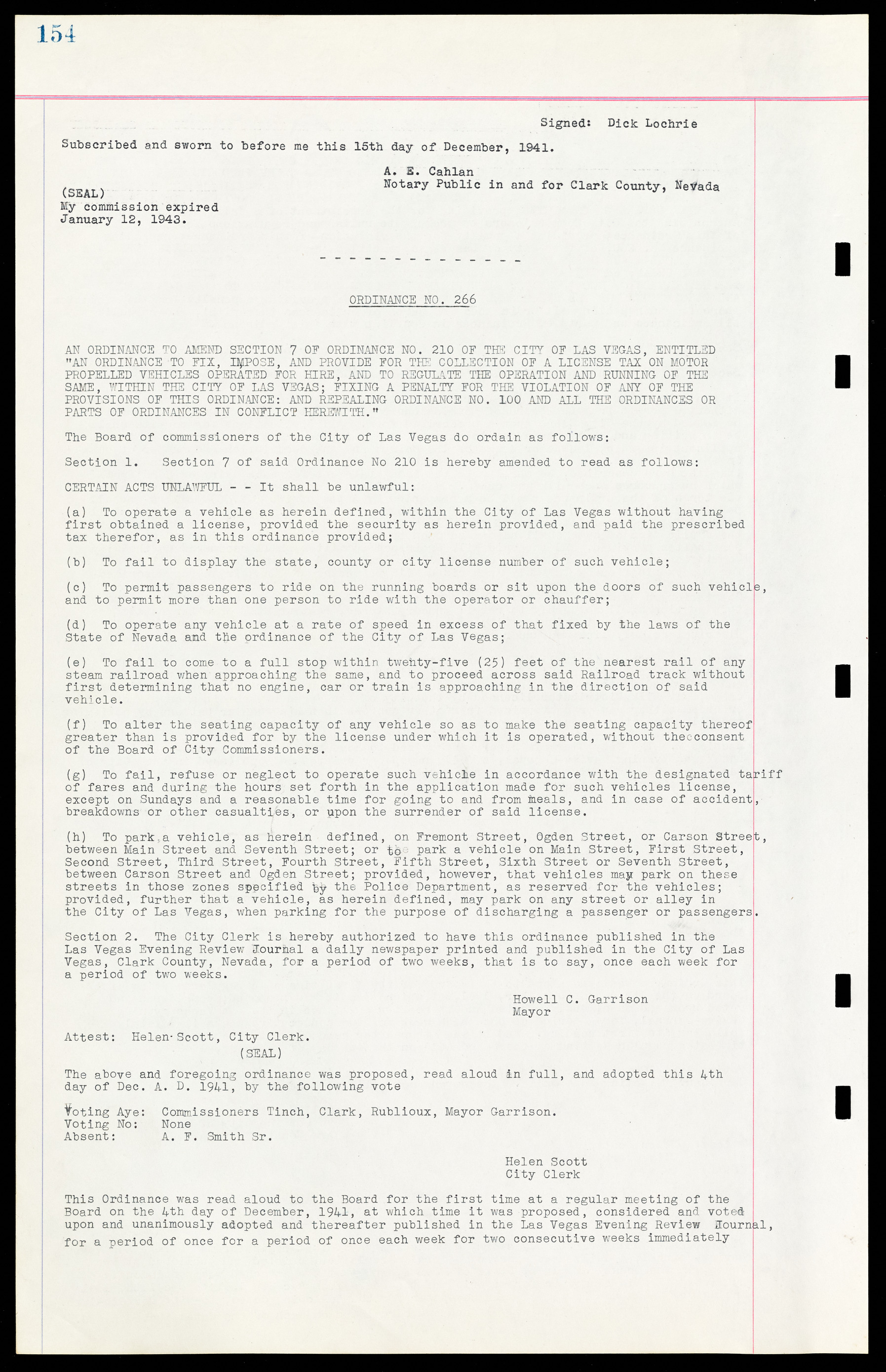 Las Vegas City Ordinances, March 31, 1933 to October 25, 1950, lvc000014-174