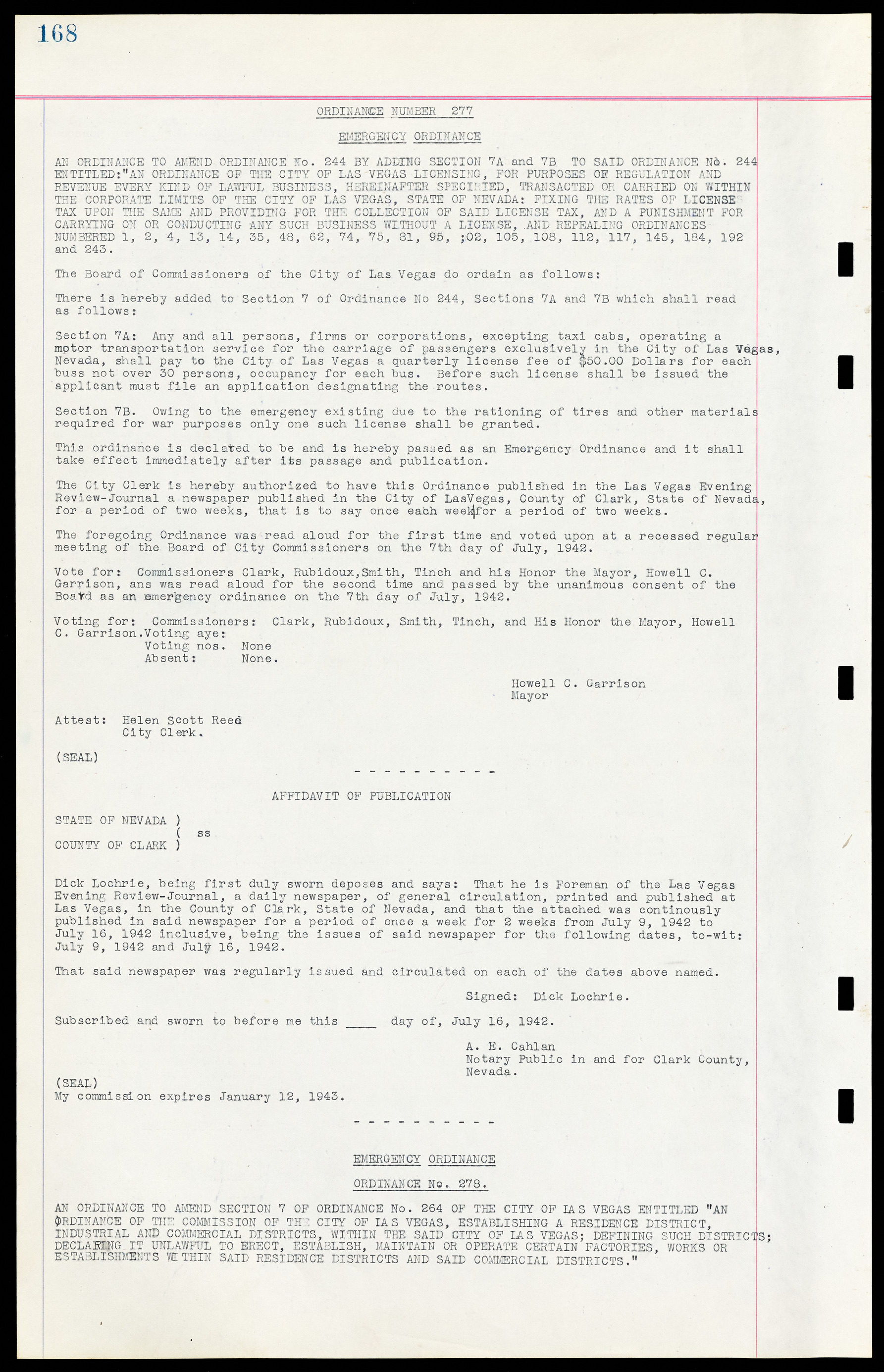 Las Vegas City Ordinances, March 31, 1933 to October 25, 1950, lvc000014-188