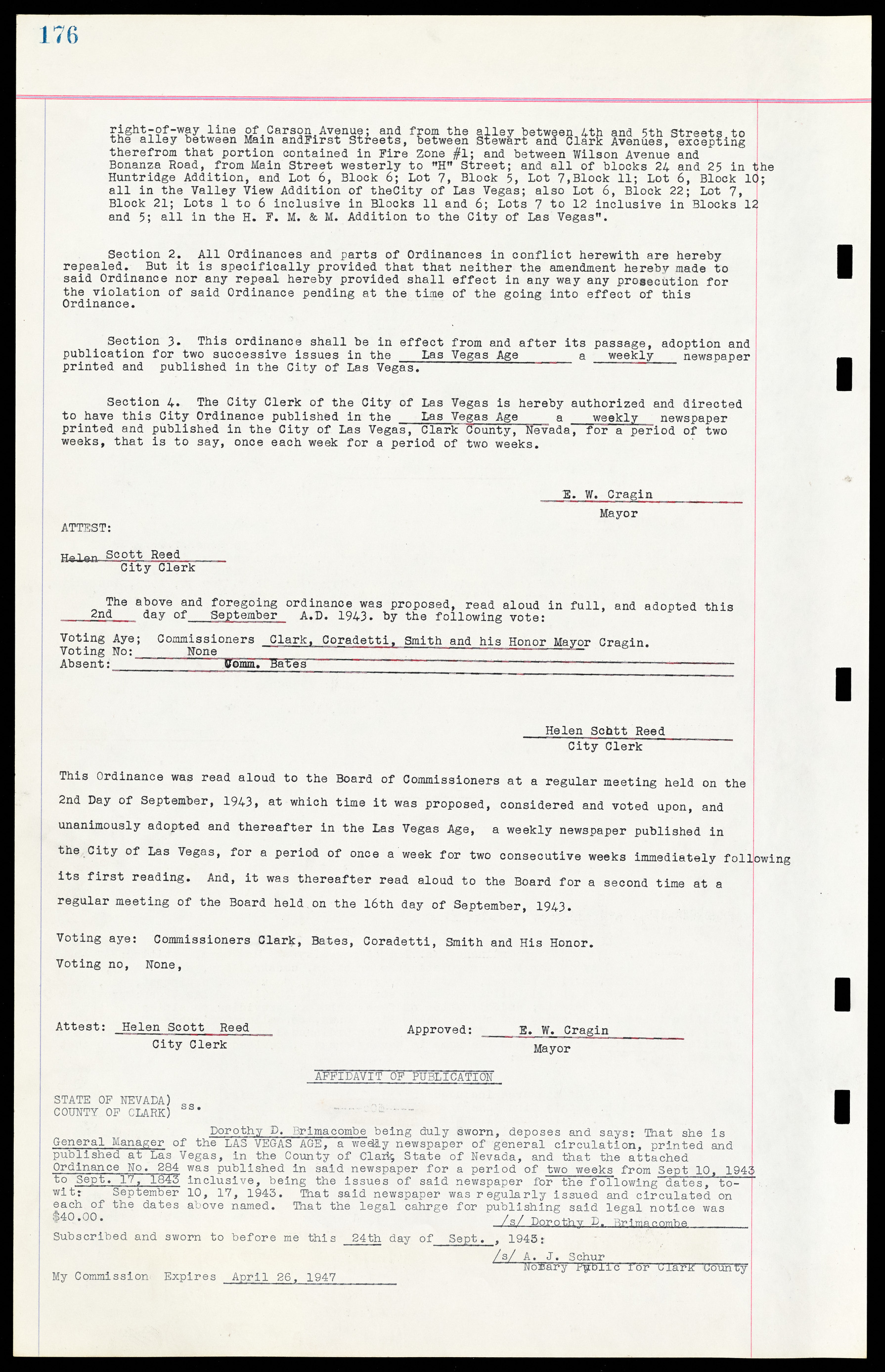 Las Vegas City Ordinances, March 31, 1933 to October 25, 1950, lvc000014-196